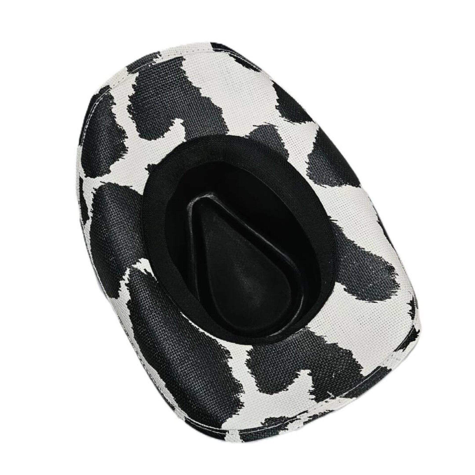 Sombrero Cowboy Vaquero Estampado Blanco Negro Western Adulto Ajustable M/L - 3