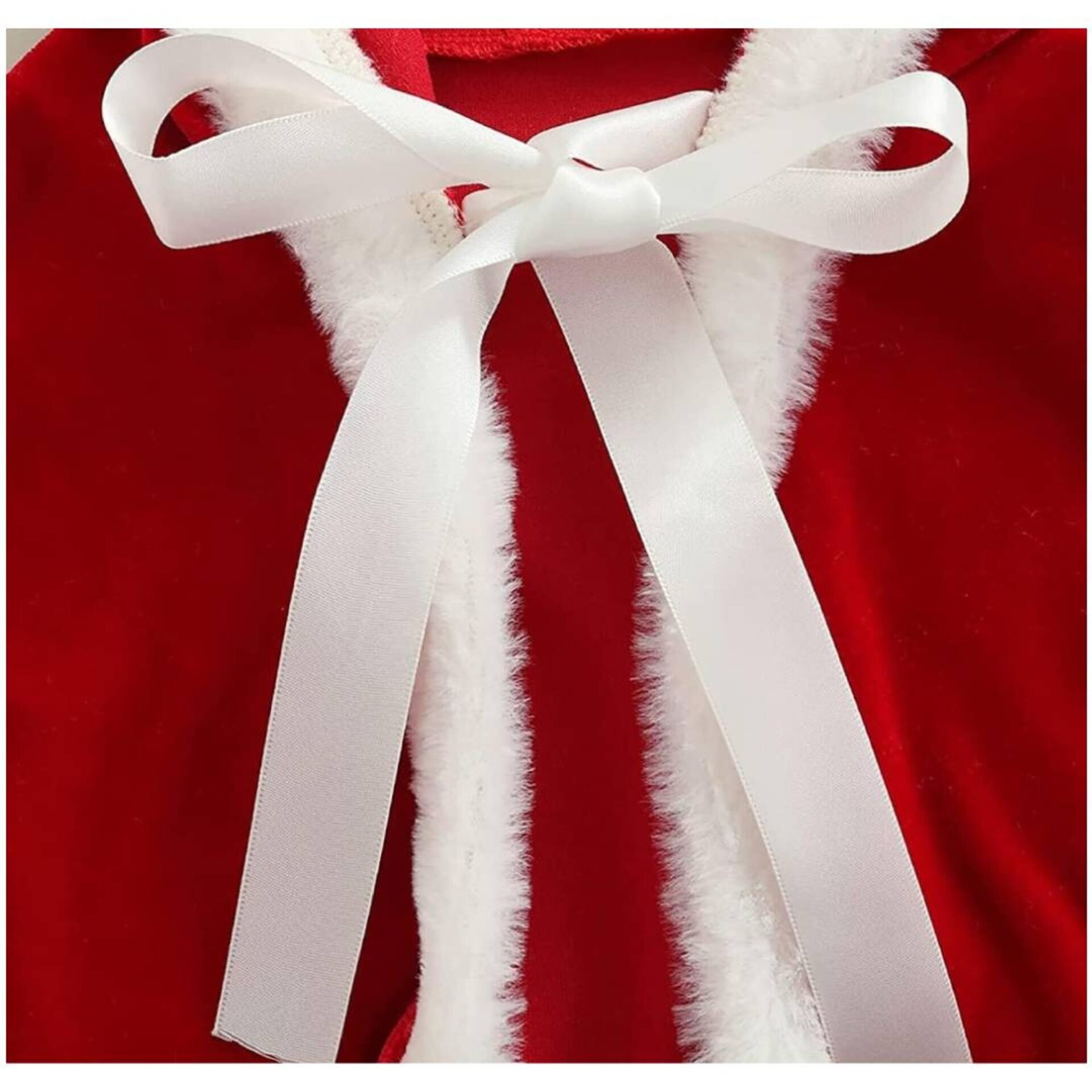 Capa de Terciopelo Navideña Premium 120cm - Capa con Capucha de Santa/Mamá Noel - 7