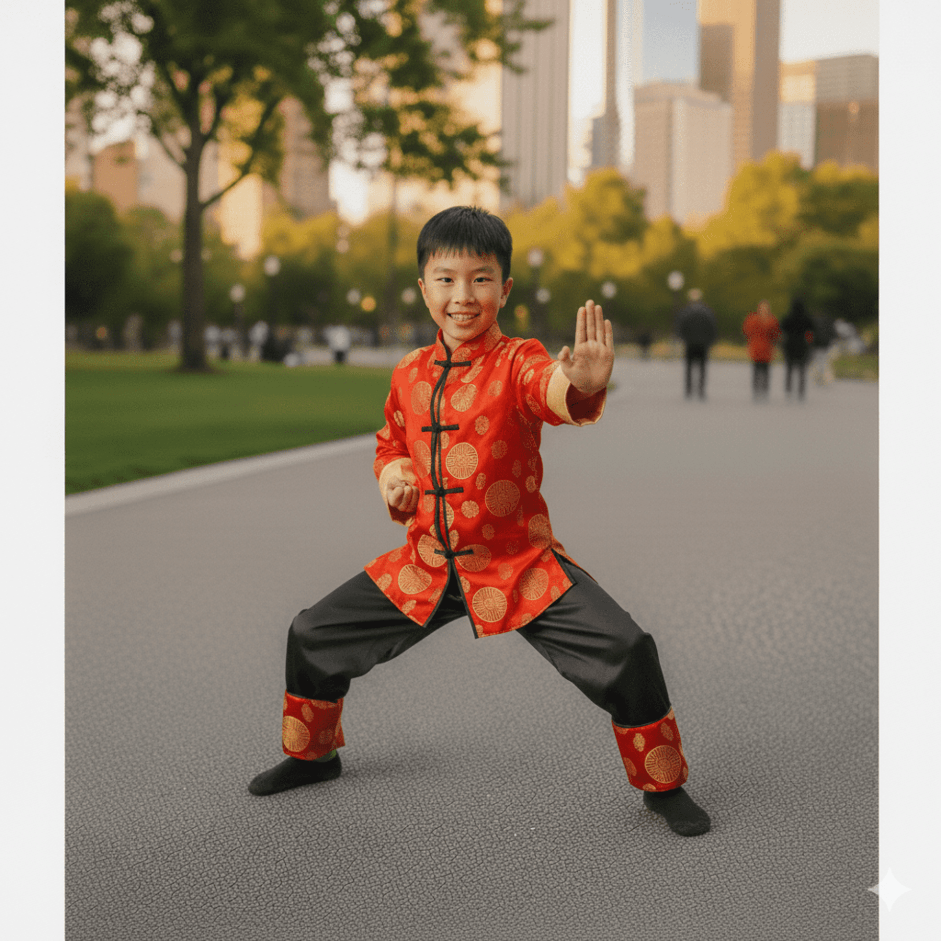 Disfraz de Guerrero Oriental para Niño - Cultura China Traje Camisa y Pantalón - 3
