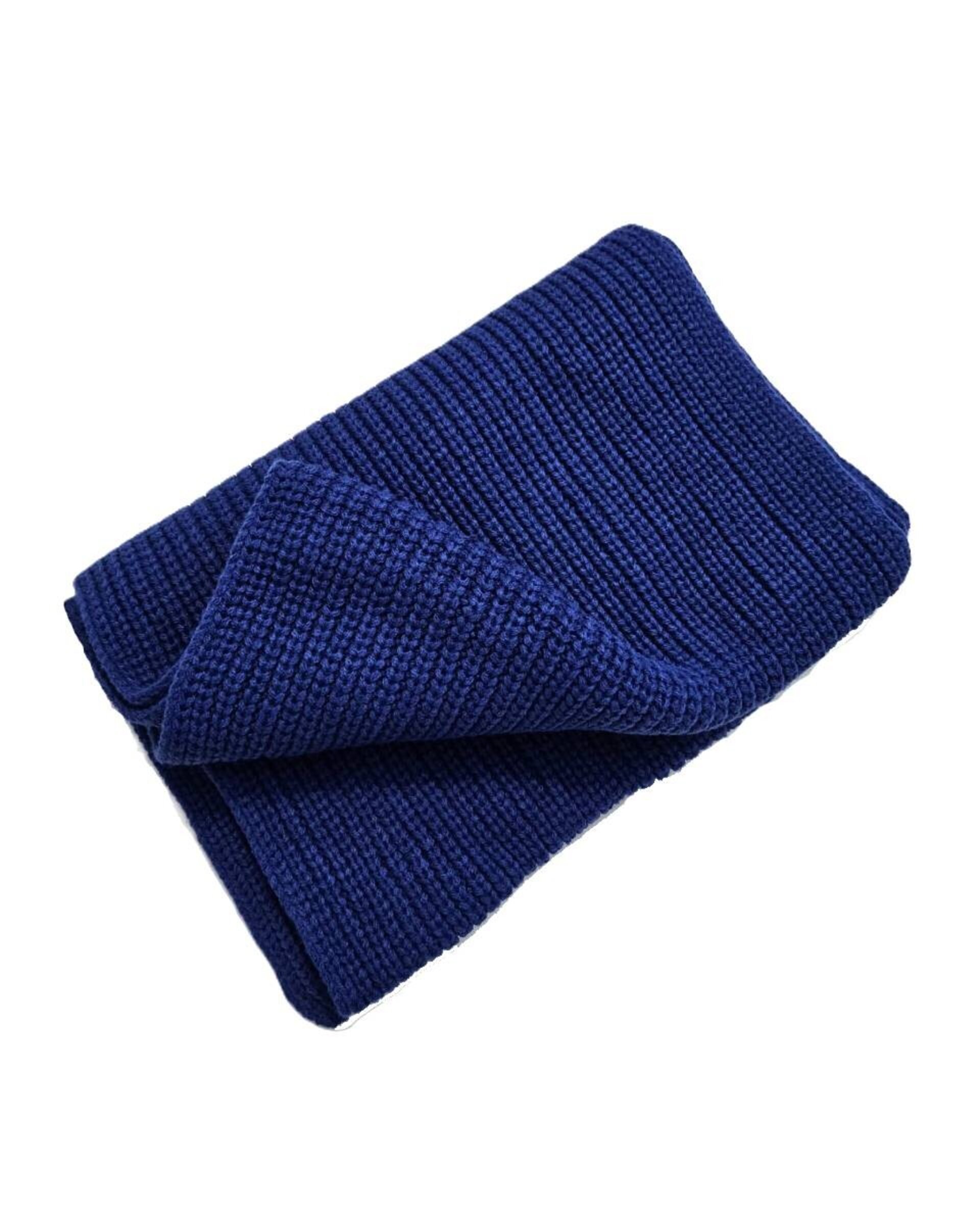 Bufanda Grande de punto para Invierno 180X36CM Unisex Acrílico Azul - 2