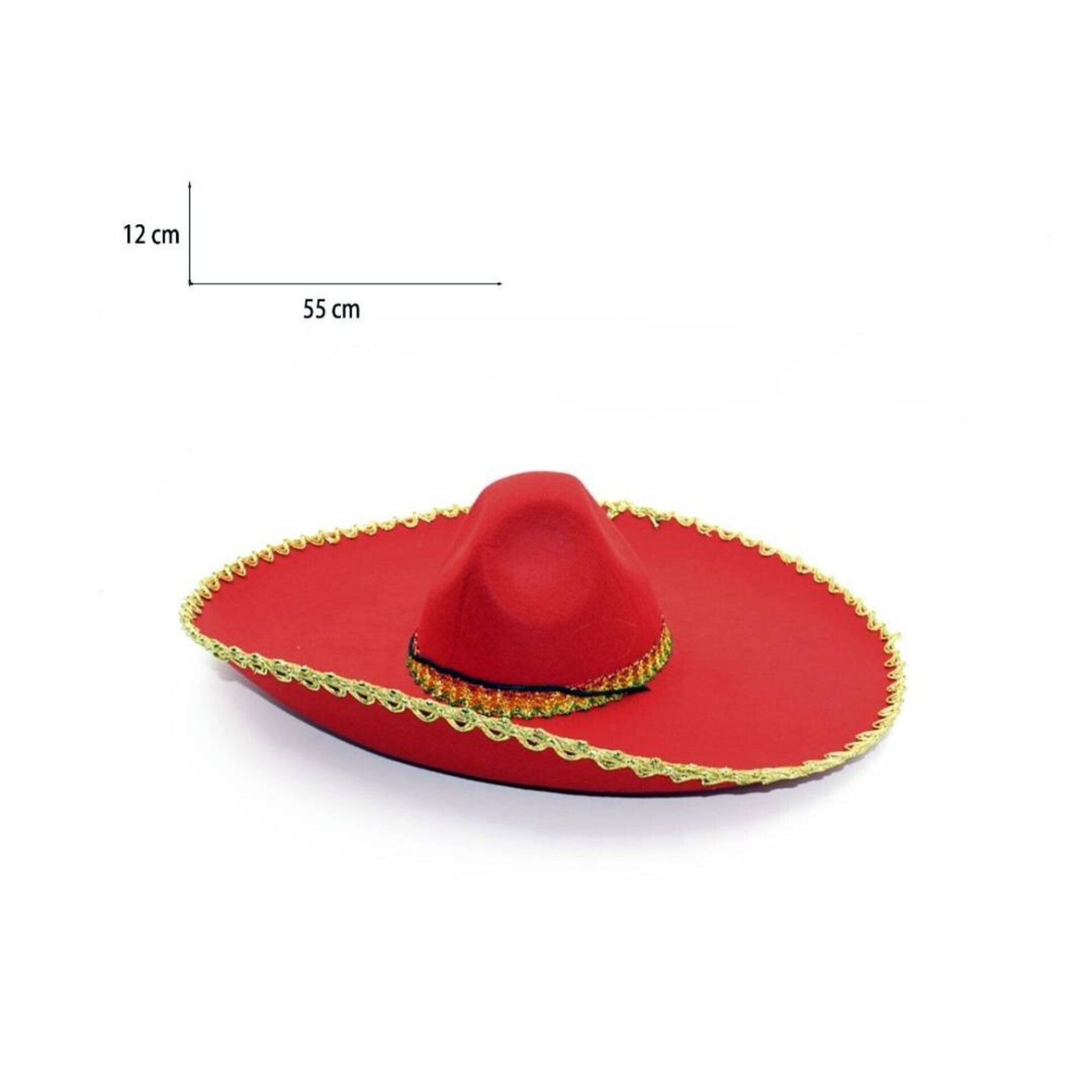 Sombrero Mexicano Mariachi Rojo, Disfraz Fiesta Mexicana para adulto - 2