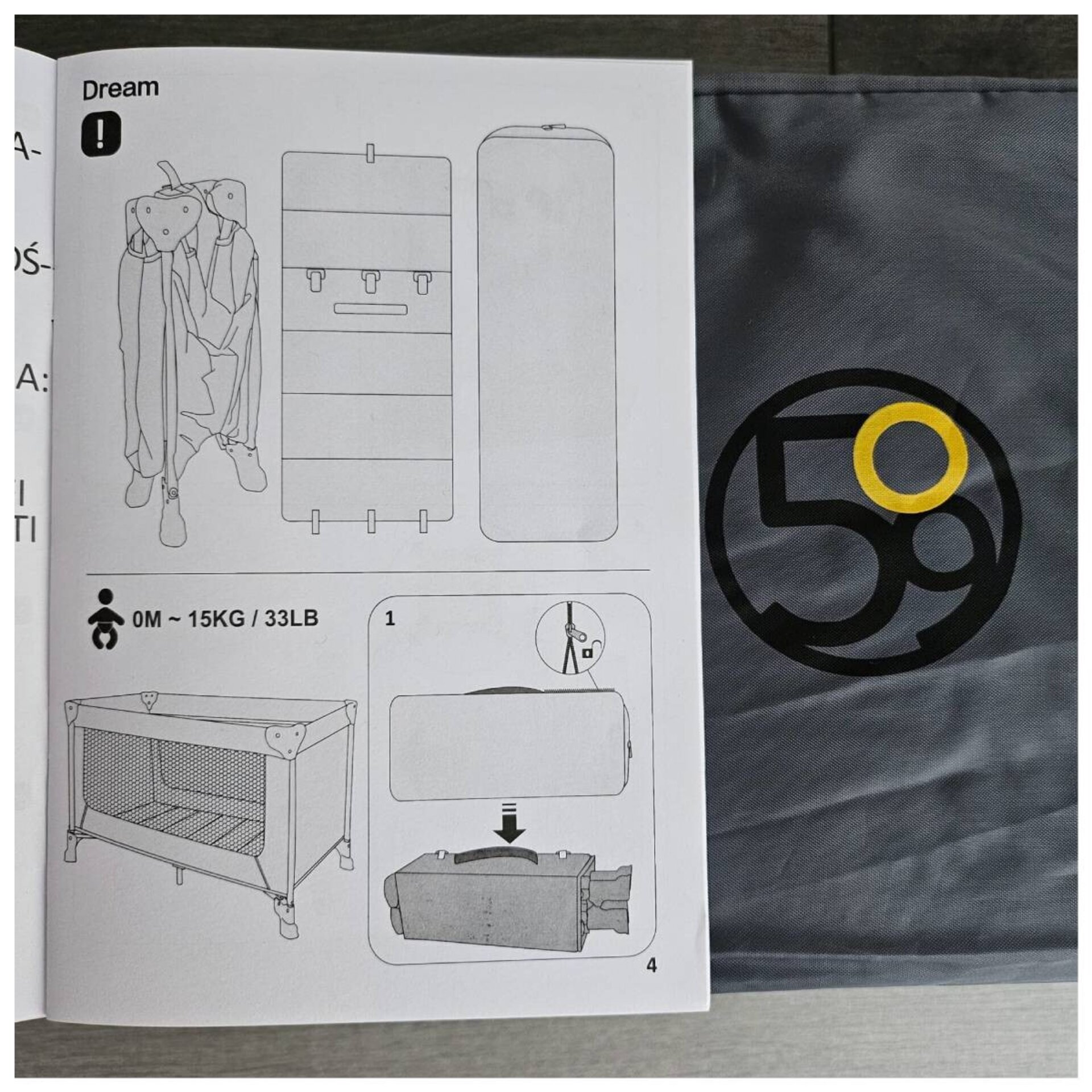 Cuna de bebé portátil de viaje, Cama plegable ajustable para Bebes hasta 15 kg - 13
