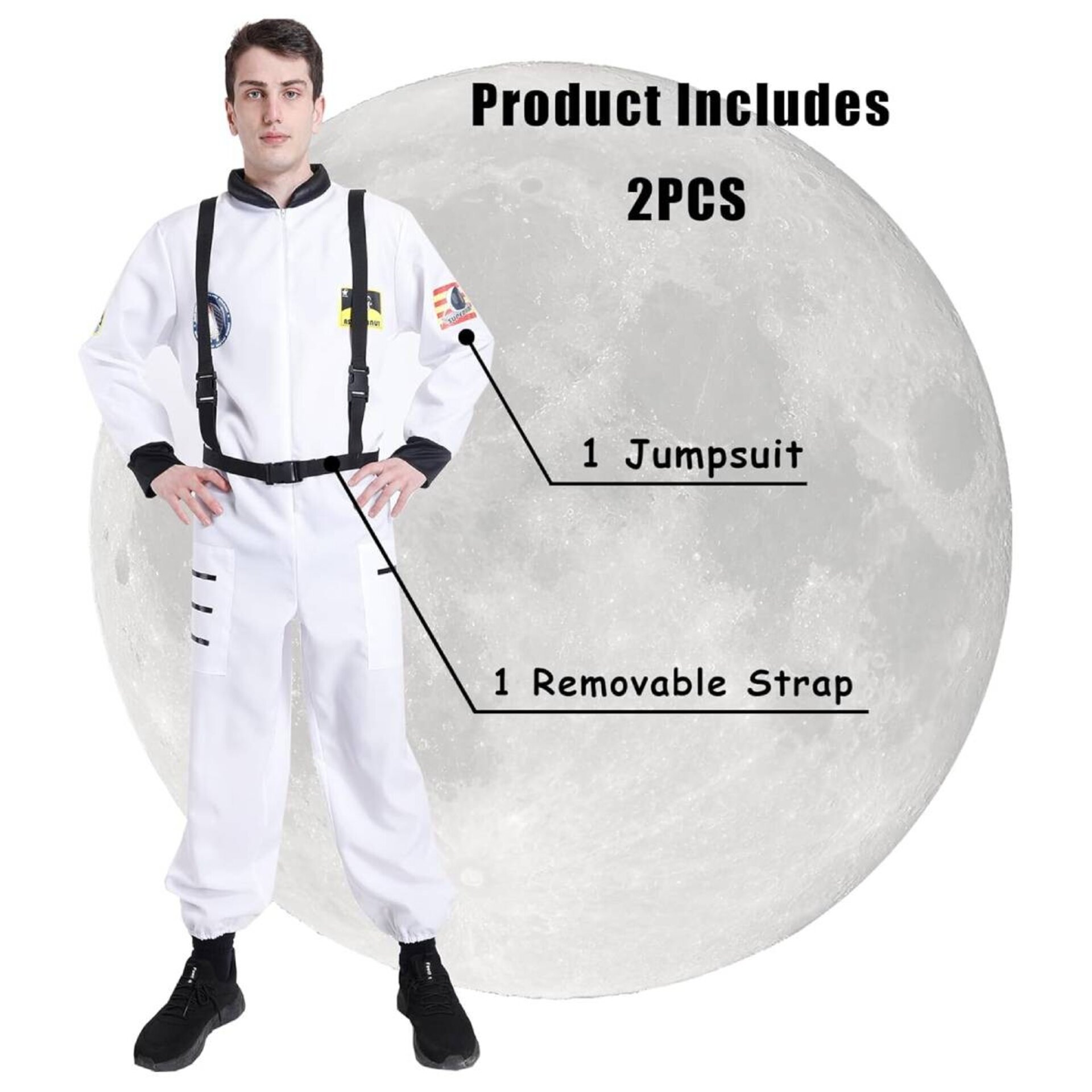 Disfraz Astronauta Traje de Piloto Espacial para Hombre Adulto Fiesta Halloween - 3