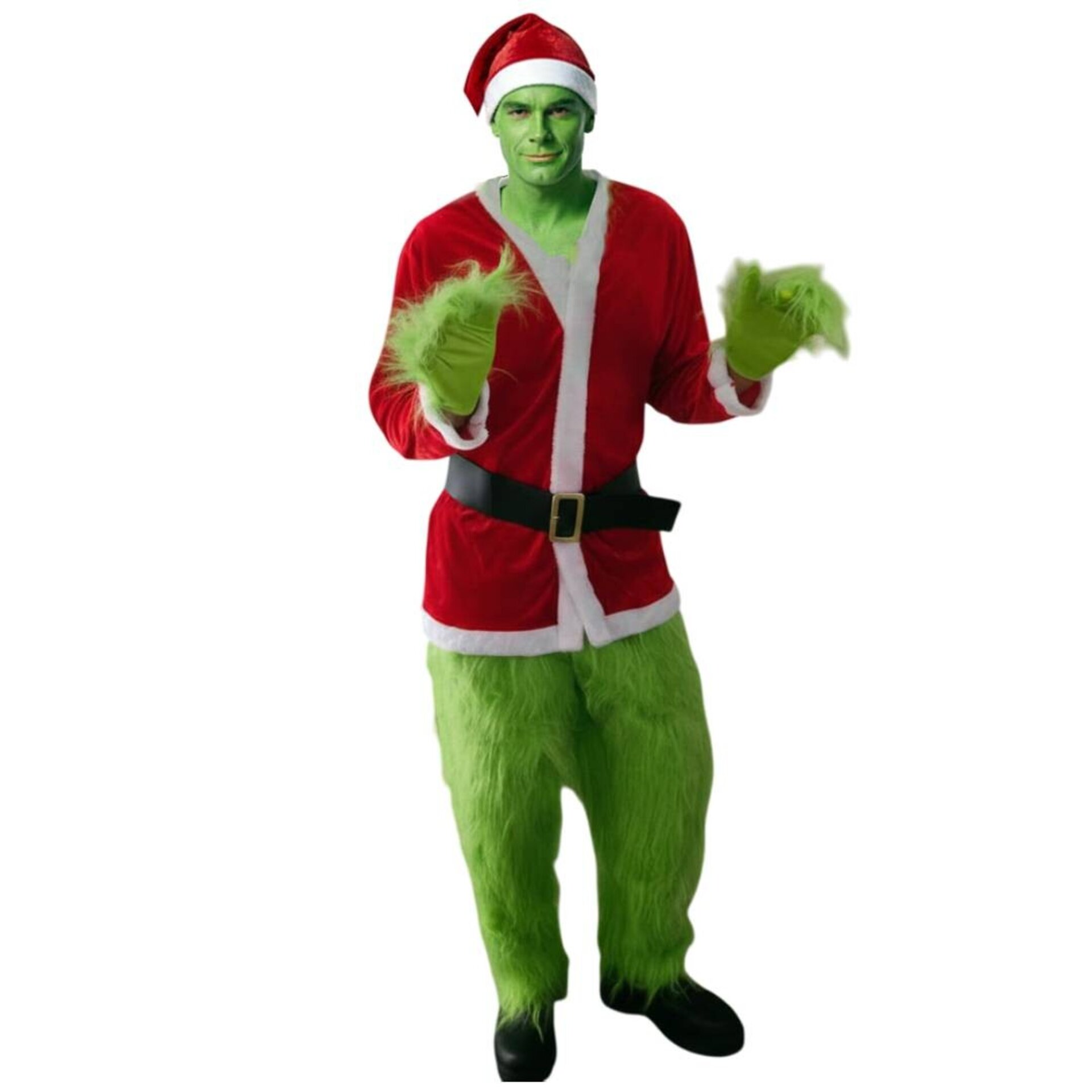 Disfraz el Grinch Adulto - Traje Peludo Verde Navideño - Fiesta Navidad - 9