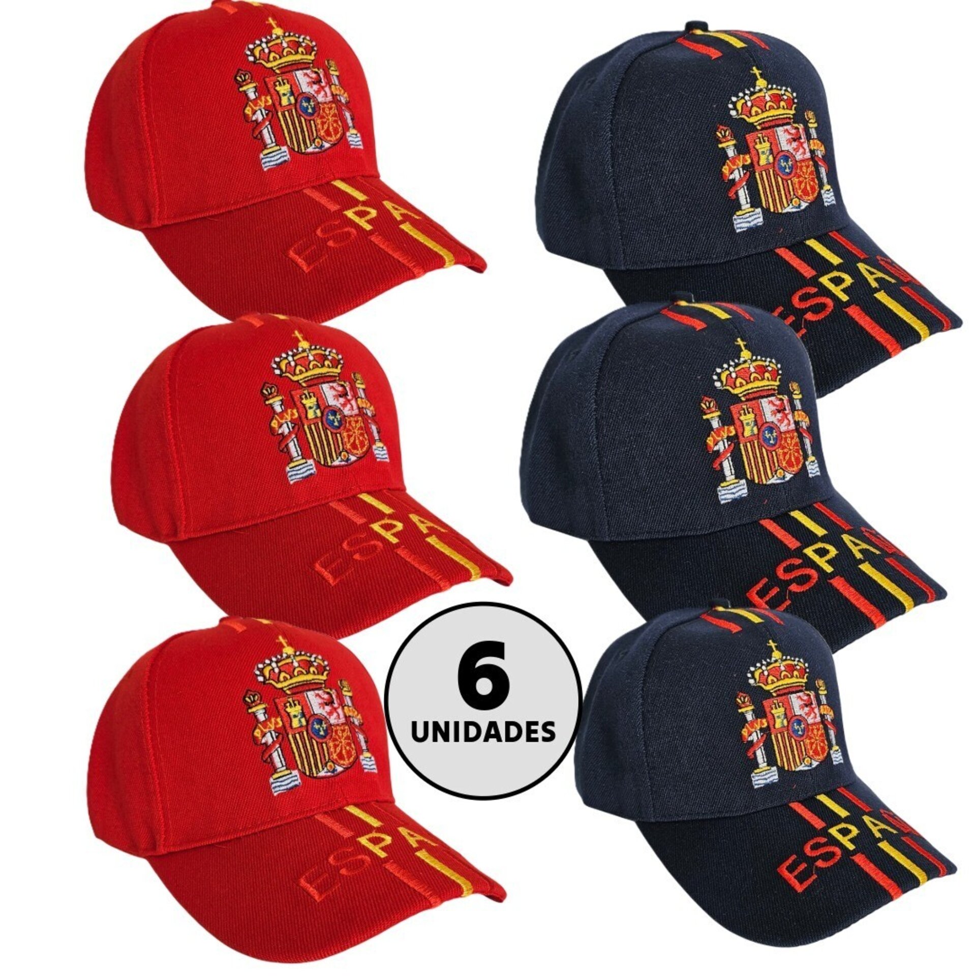 Gorras de España Azul y Roja | Gorra Bordada Bandera España Escudo Real - 5