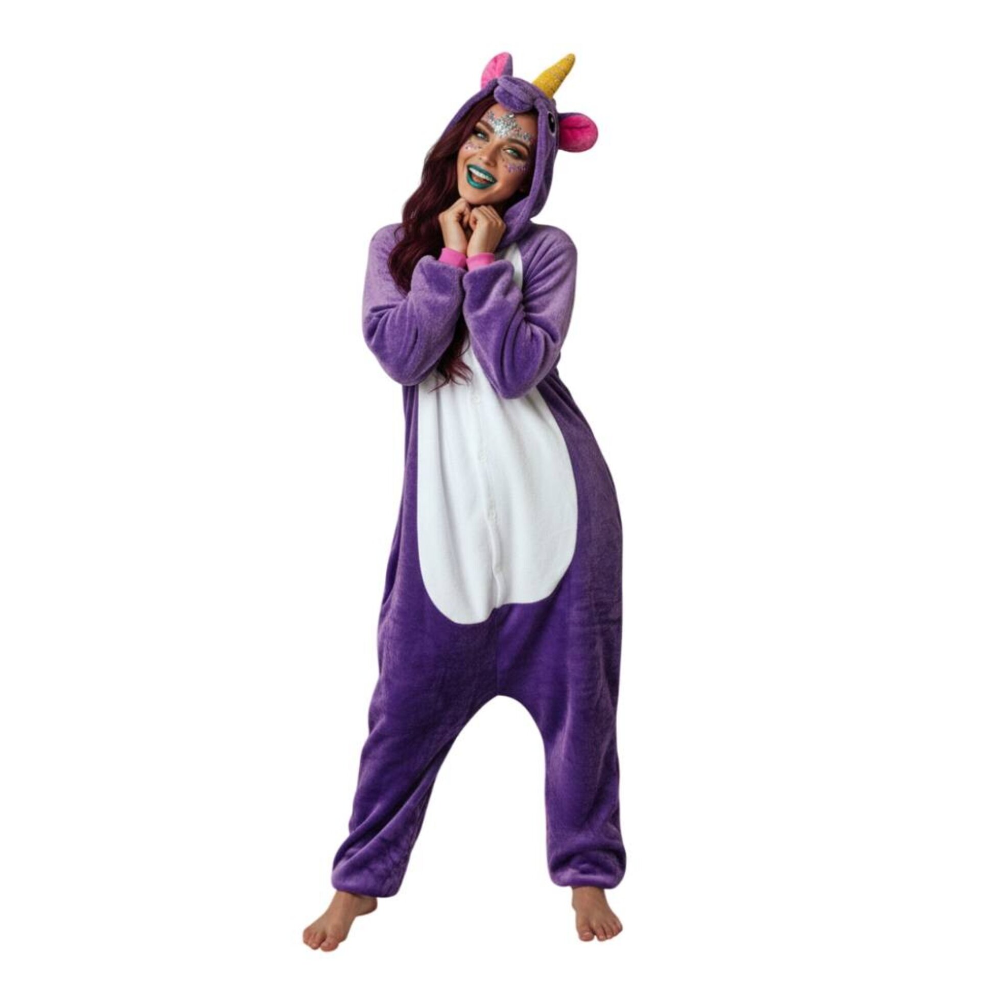 Pijama Unicornio Adulto Mujer - Kigurumi Morado de Terciopelo Ultra Suave Adulto - 5