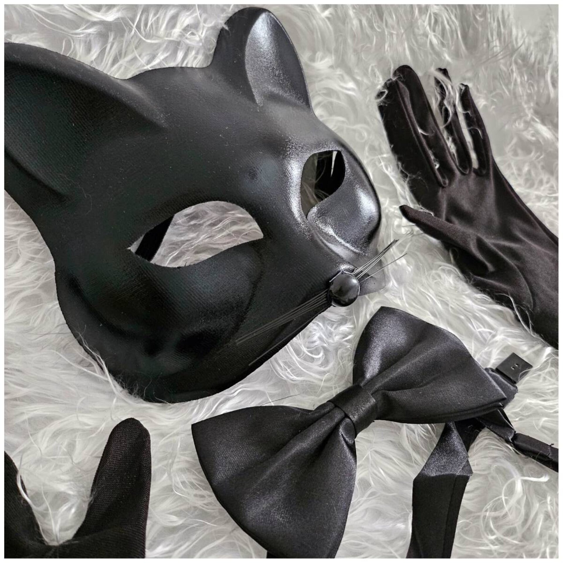 Disfraz Gato Negro Gatita Sexy Máscara Guantes y Pajarita para Mujer - 6