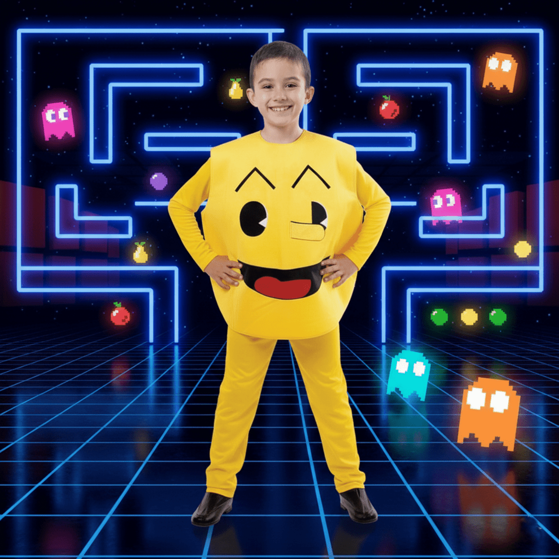 Disfraz Emoji Amarillo Guiño niños - Traje Completo Carnaval | Diversión Total - 2
