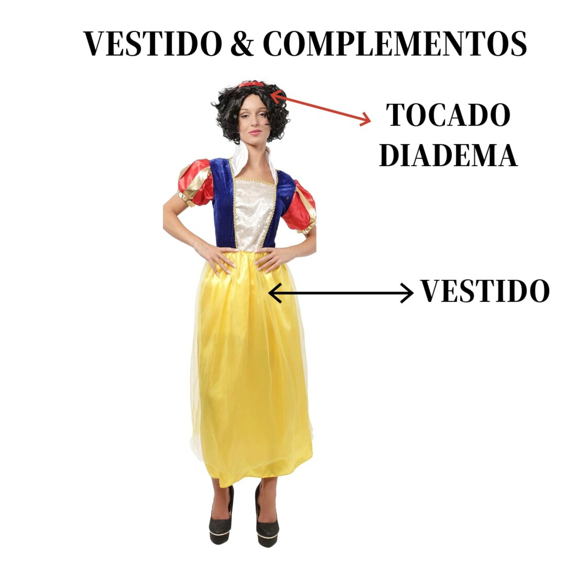 Disfraz Blancanieves Snow White cuento de Hadas Vestido princesa Adulto - 7