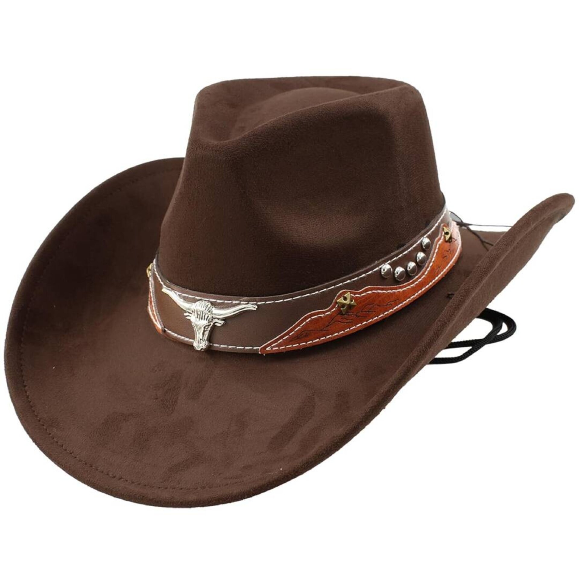 Sombrero Vaquero Cowboy Western Country Fieltro Marrón Adulto Ajustable M/L - 1