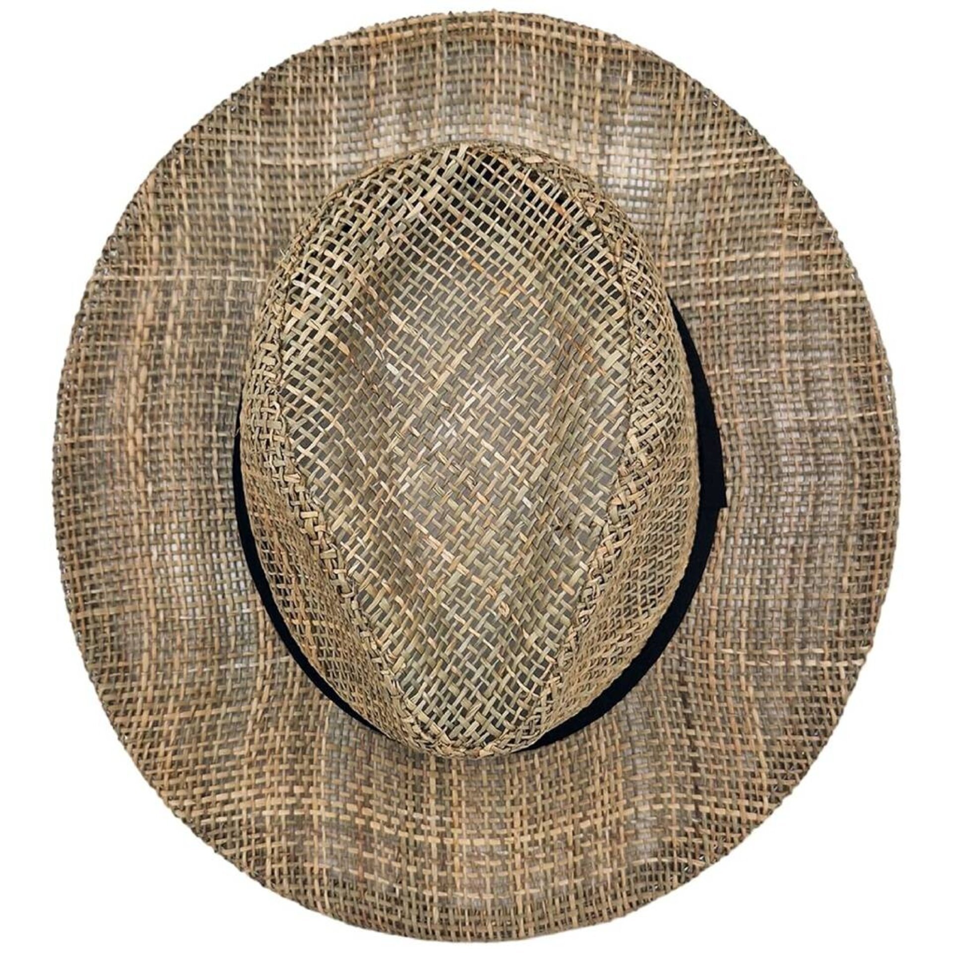 Sombrero Paja Natural Hombre Mujer Estilo Panamá, ala Ancha, Cinta Decorativa - 2