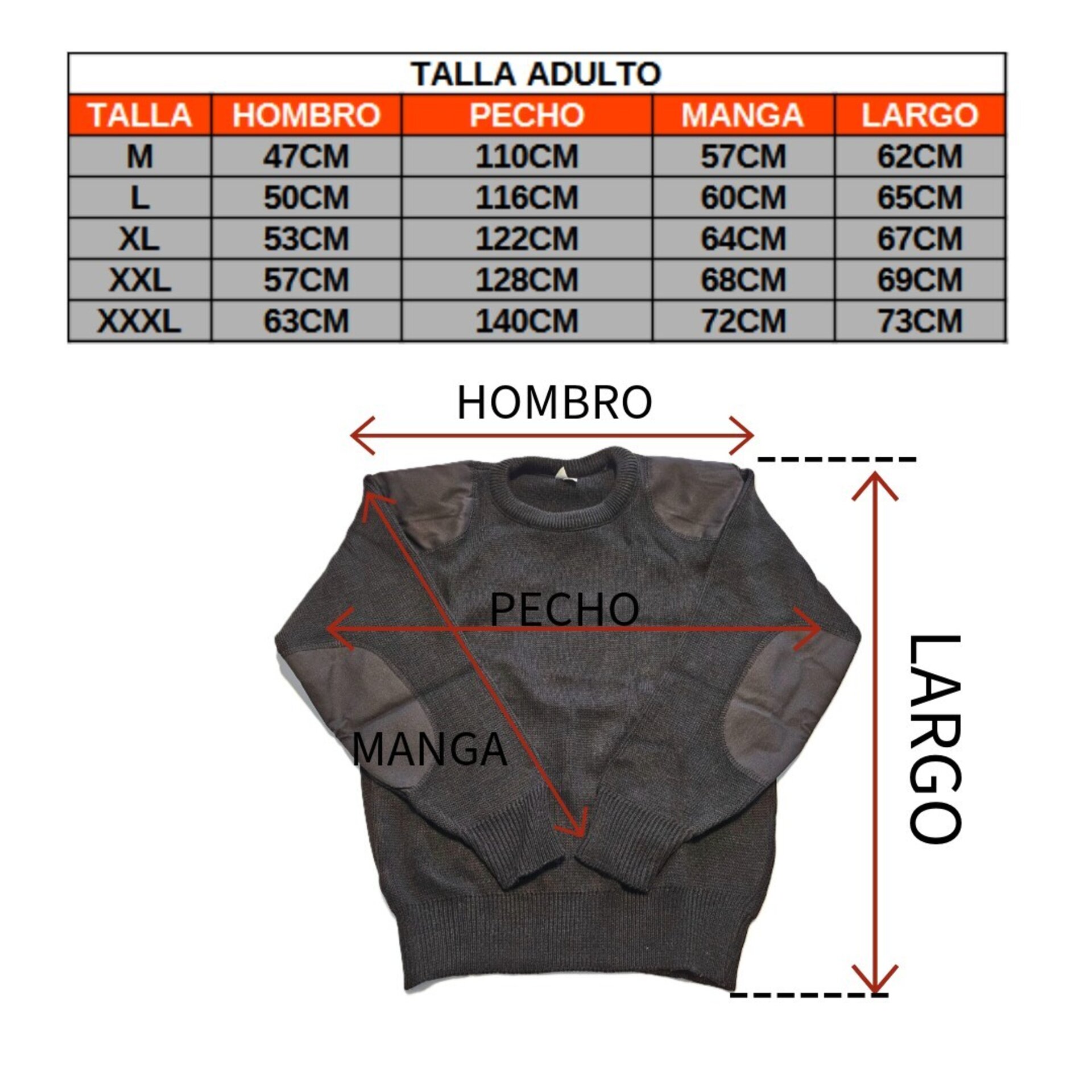 Jersey cuello redondo con mangas largas punto grueso acrilico para Hombre - 10