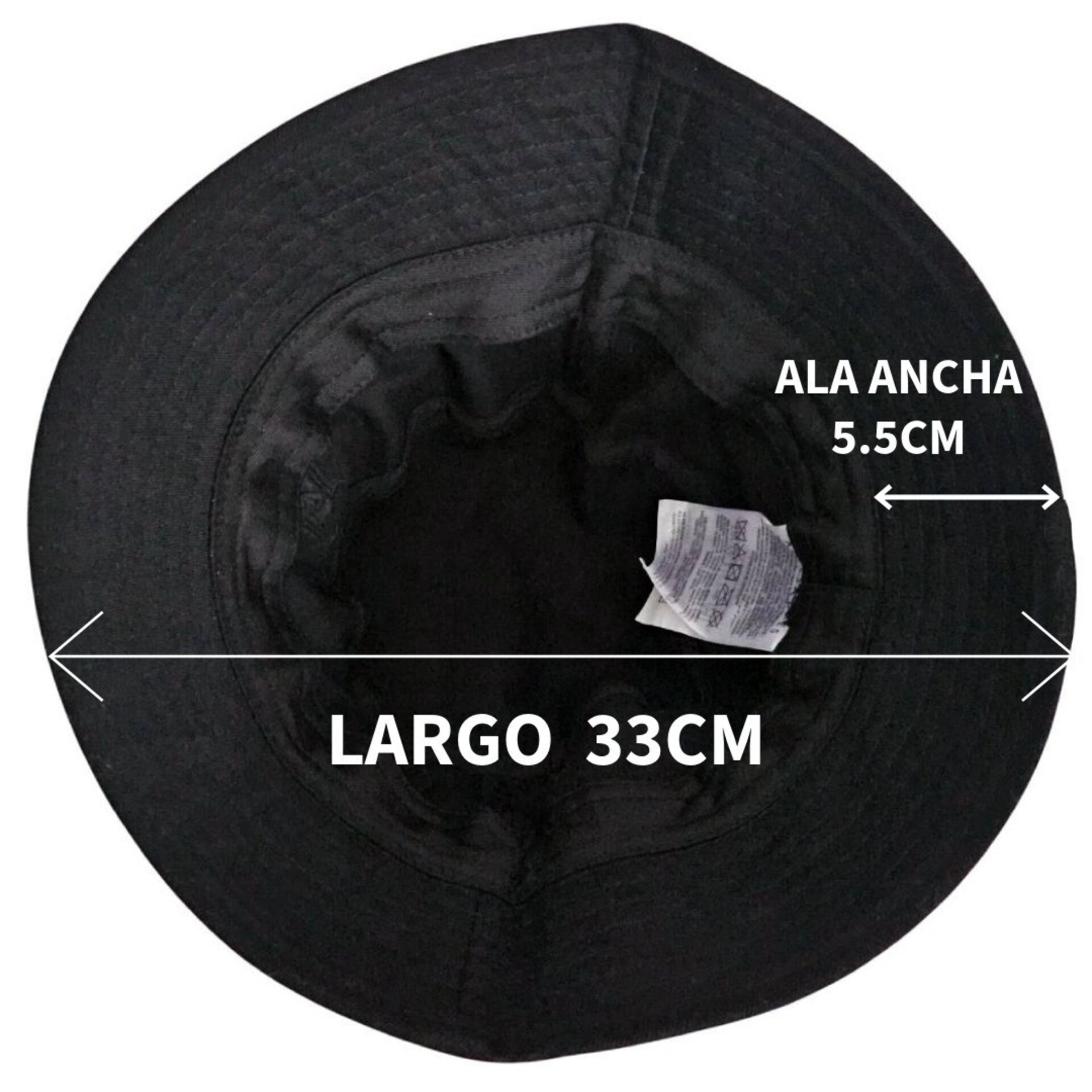 Bucket Hat Negro Gorro Pescador | Algodón Sostenible Unisex | Tallas S/M, L/XL - 4