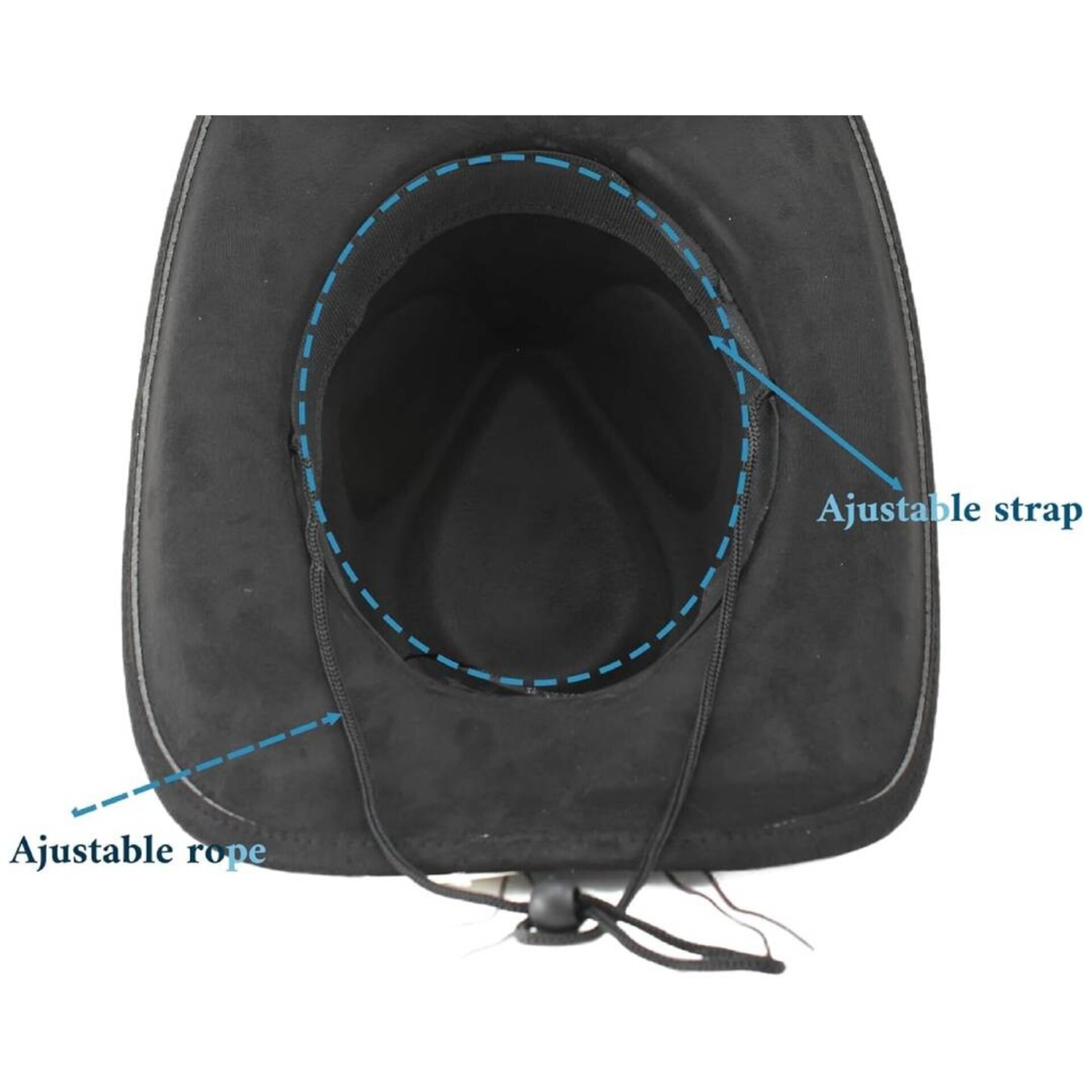 Sombrero Cowboy Western Original Rodeo Baile Vaquero Country Negro Liso - 3