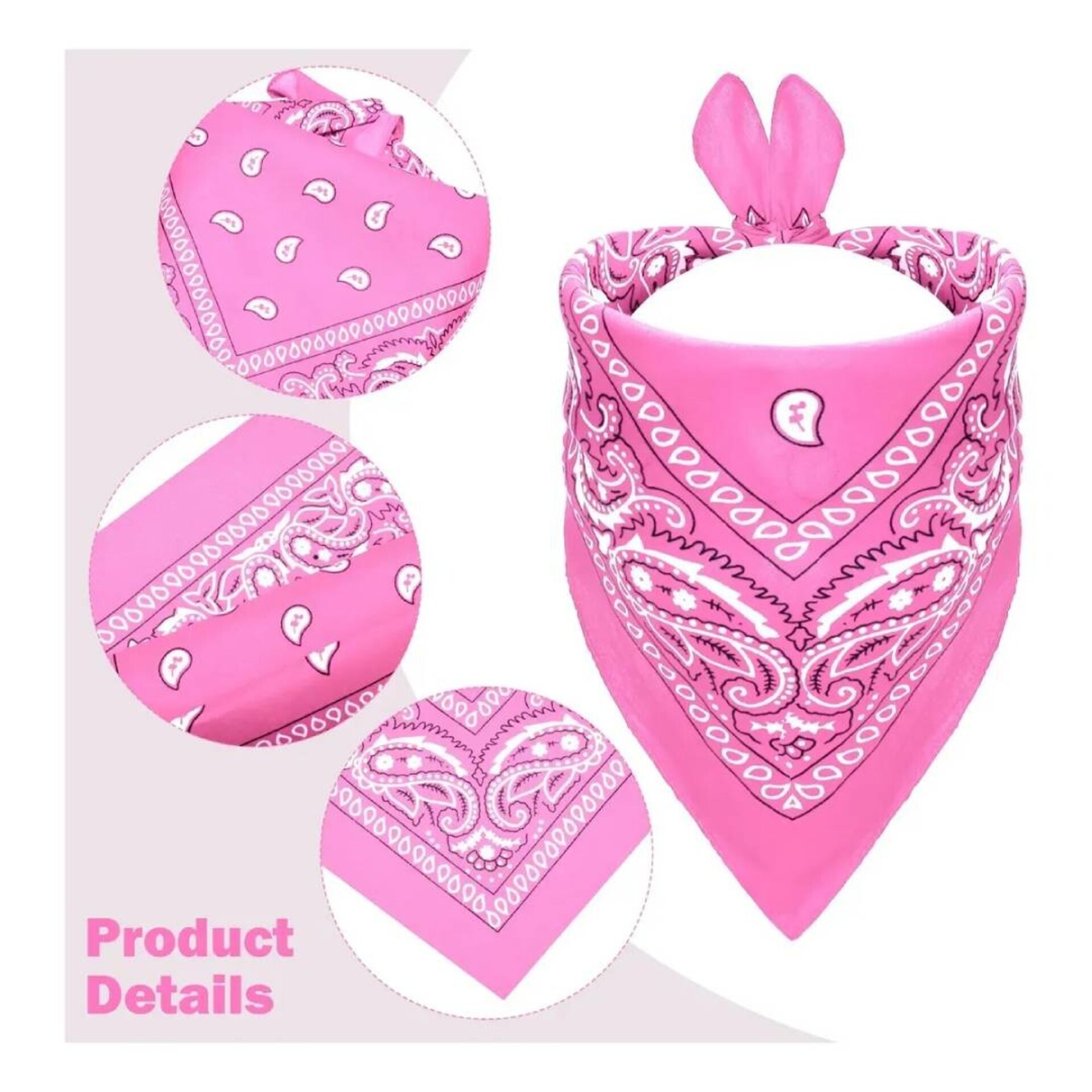 Pack Disfraz Vaquera Rosa: Sombrero Cowgirl con Flecos Brillantes Gafas Bandana - 5
