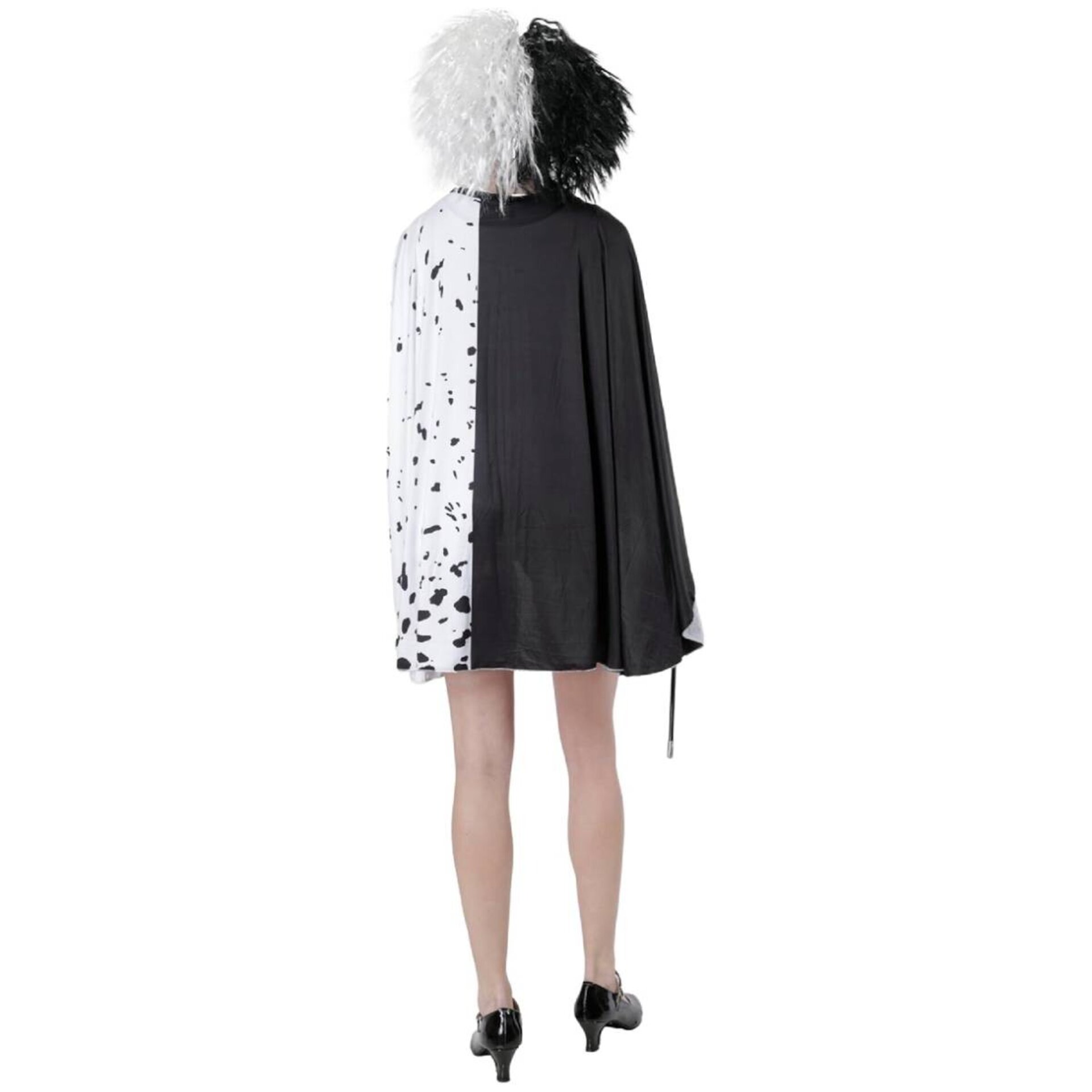 Cruella de vil Disfraz Capa con Peluca Guantes y Cigarro Varita para Mujer - 9