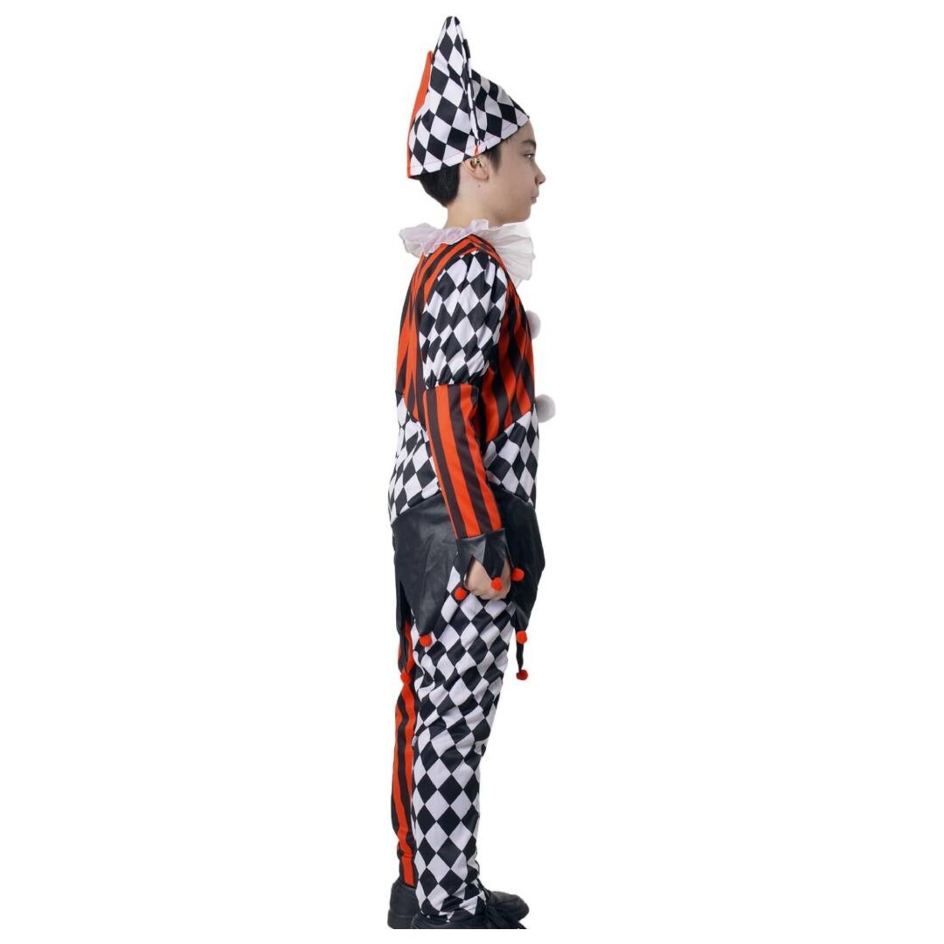 Disfraz de Payaso de Terror para Niños. Traje Arlequín Gorro Halloween Carnaval - 4