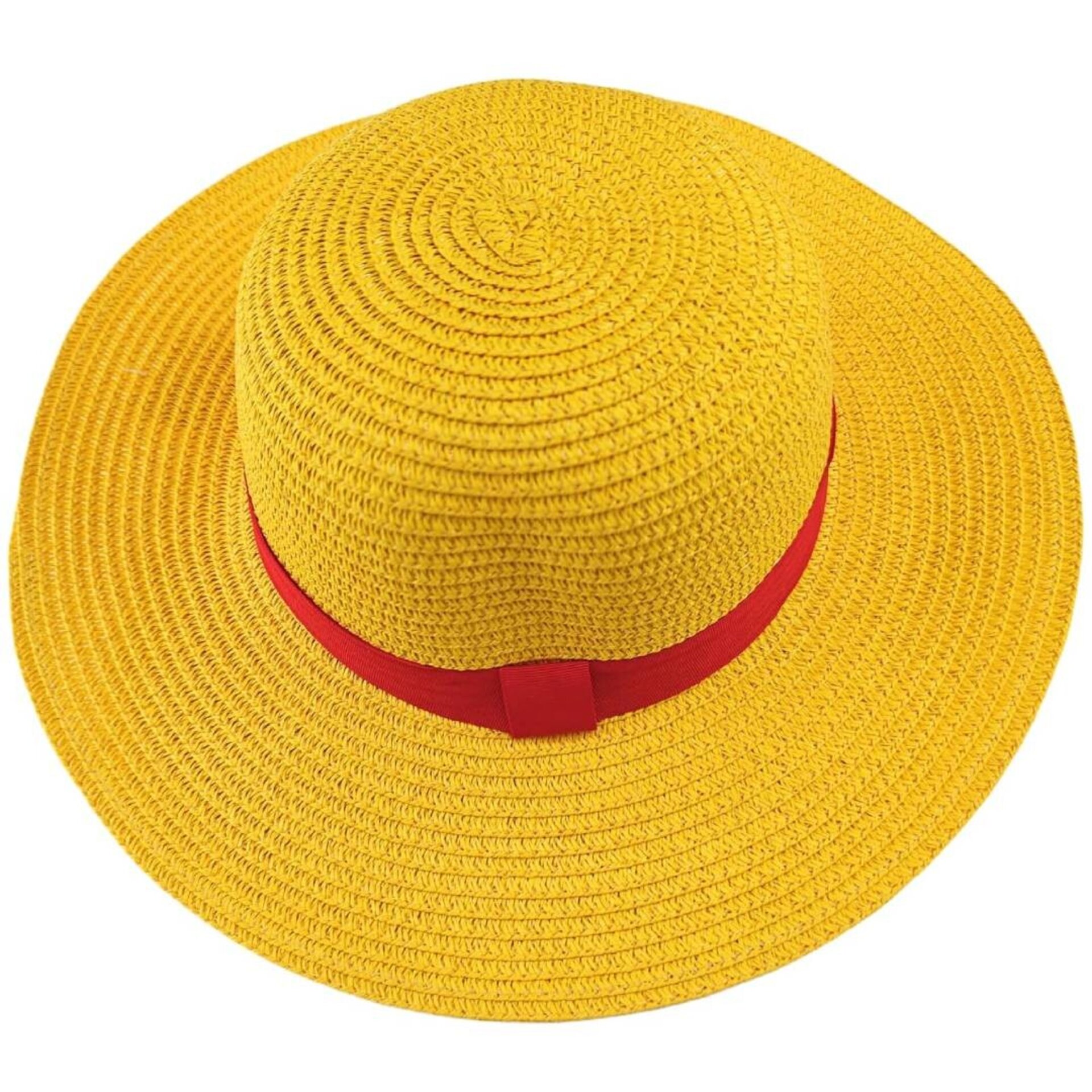 Sombrero Paja Amarillo Adulto | Cinta Roja Monkey D. Luffy |Carnaval Halloween - 9