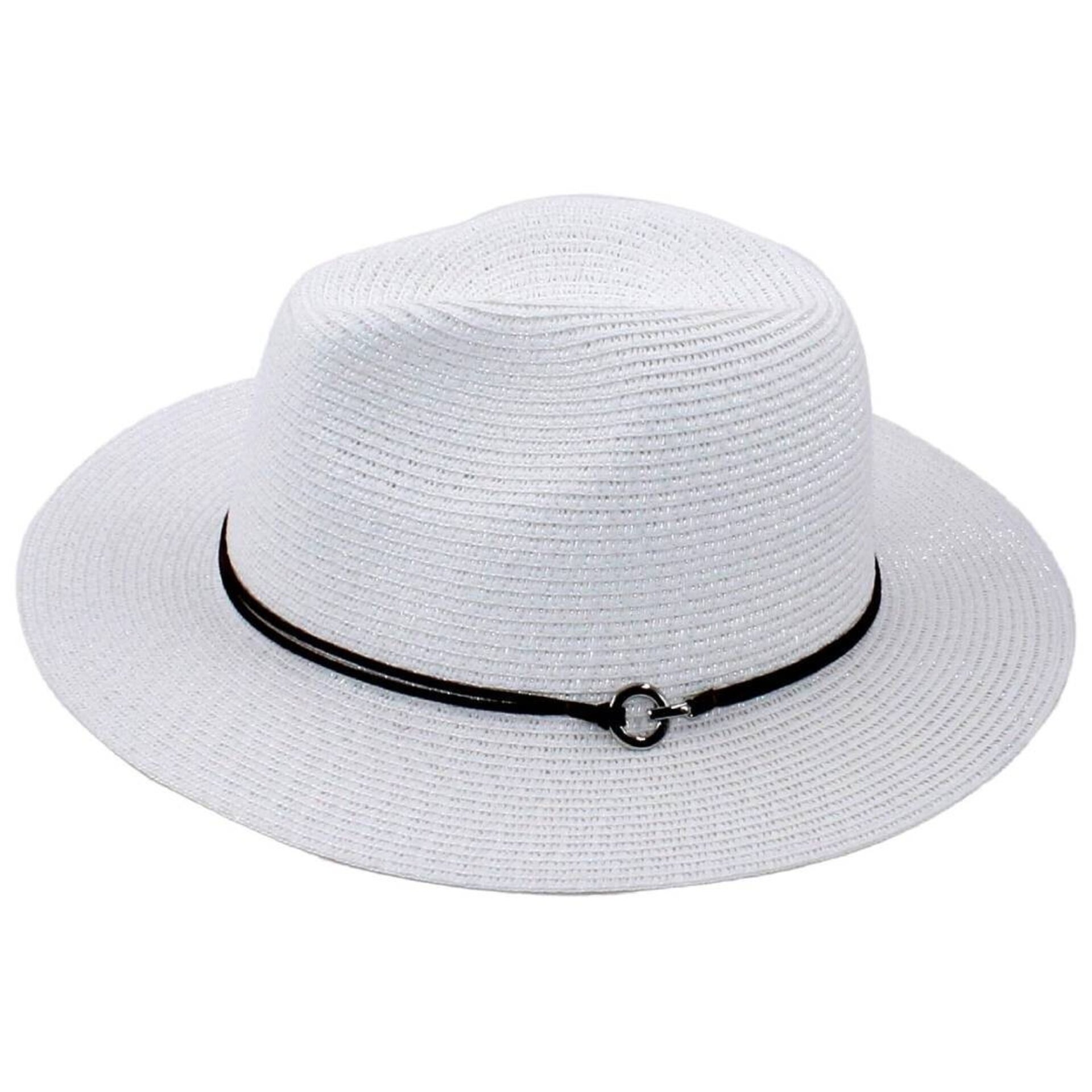 Sombrero Panamá Ala Ancha Paja Blanco Adulto Unisex - 2