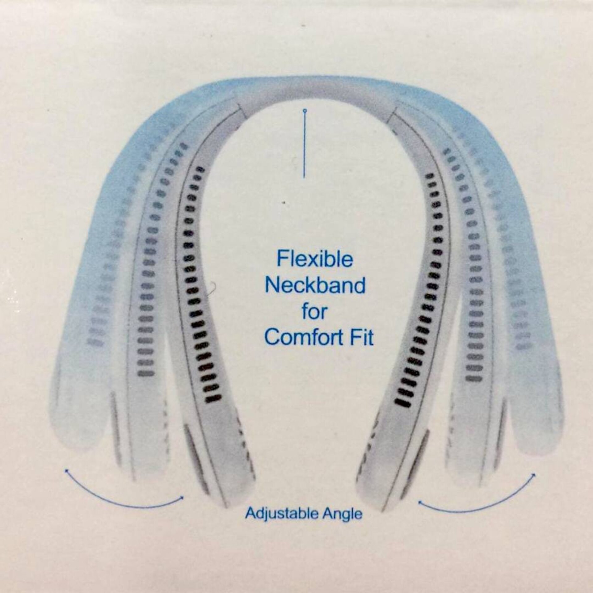 Ventilador Portátil de Cuello Neck Fan 3 Velocidades Recargable con USB Viaje - 6