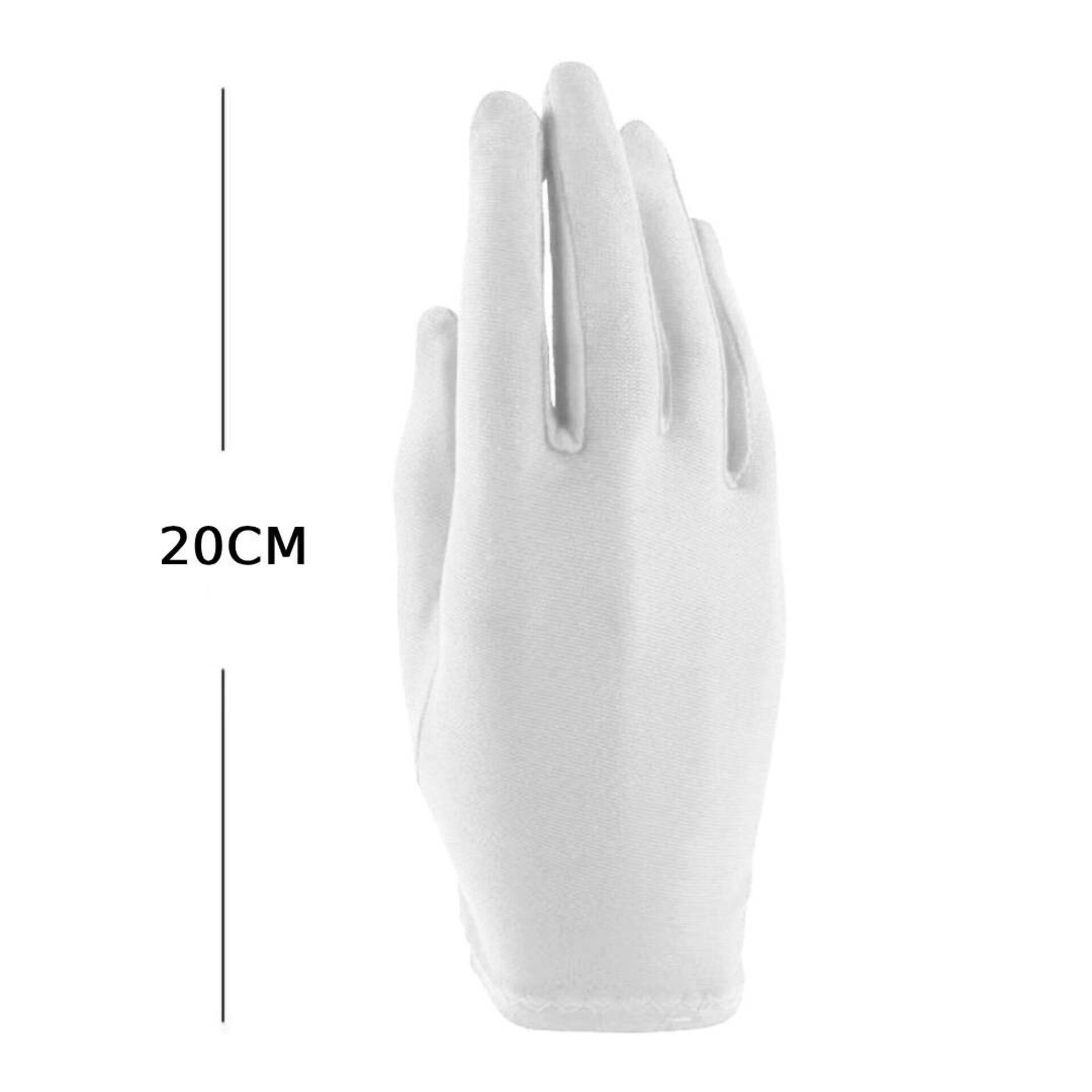 Guantes Blancos Cortos Hombre Mujer Adulto Complementos Disfraces Fiestas - 2