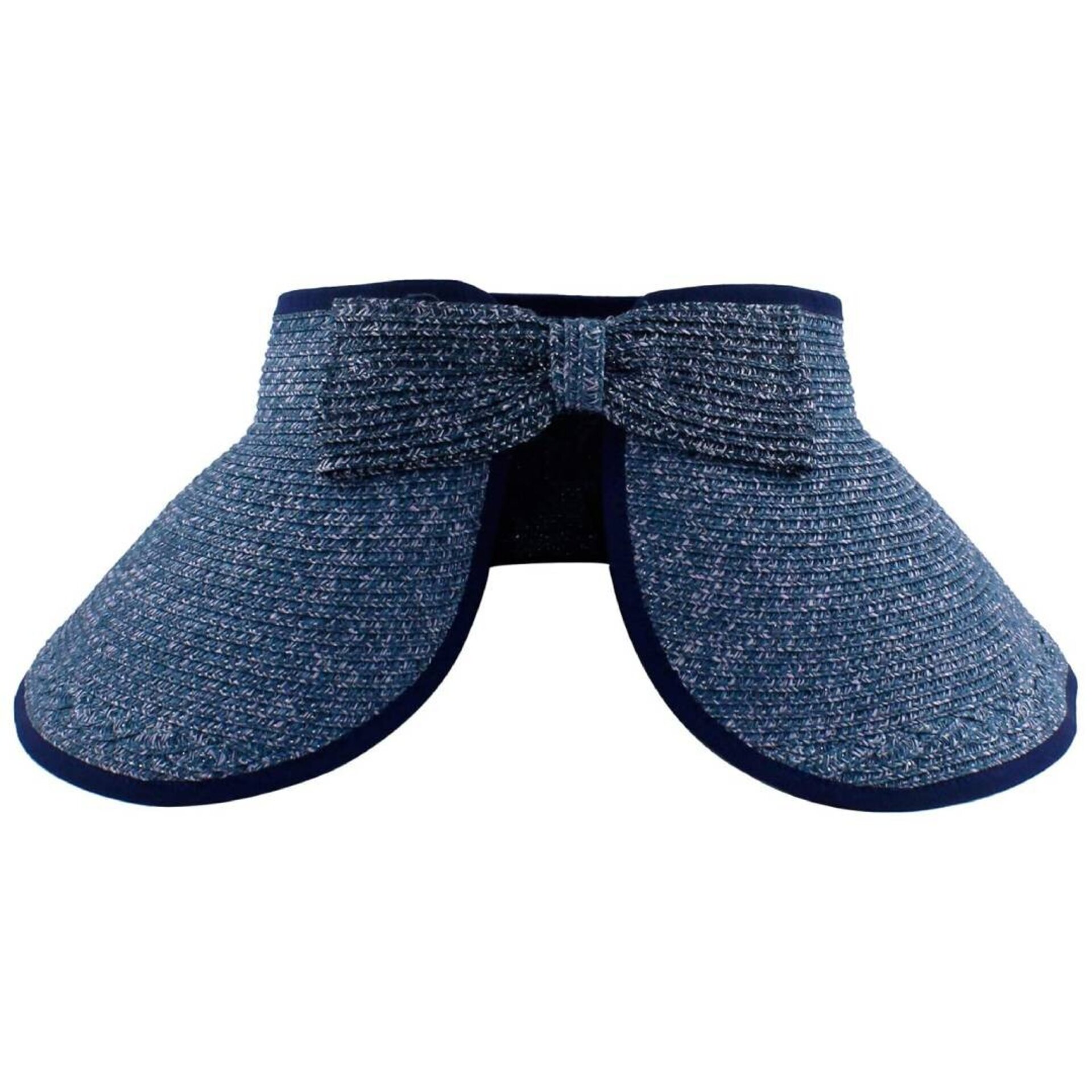 Visera paja azul - Sombrero verano con Velcro - 5