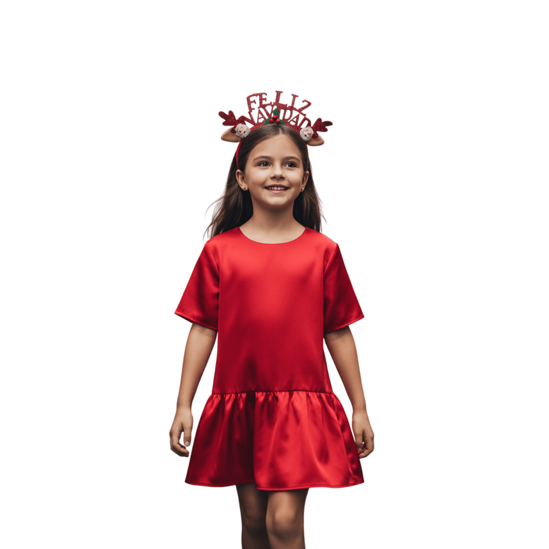 Vestido Rojo Satén para niñas - 10