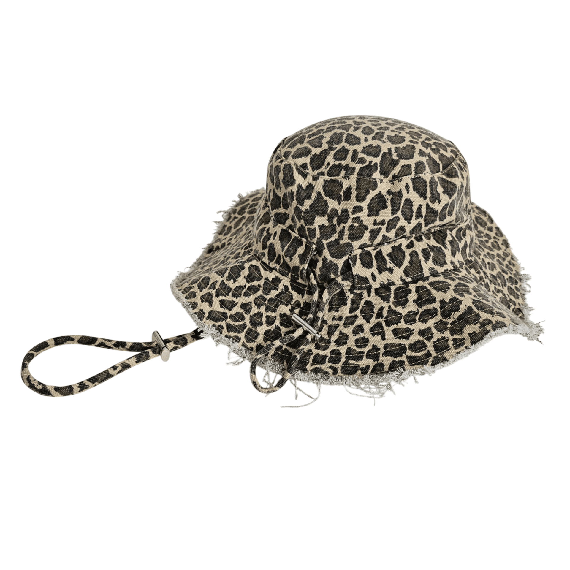 Sombrero pescador animal print Bucket Hat Leopardo Deshilachado Gorro para Mujer - 5