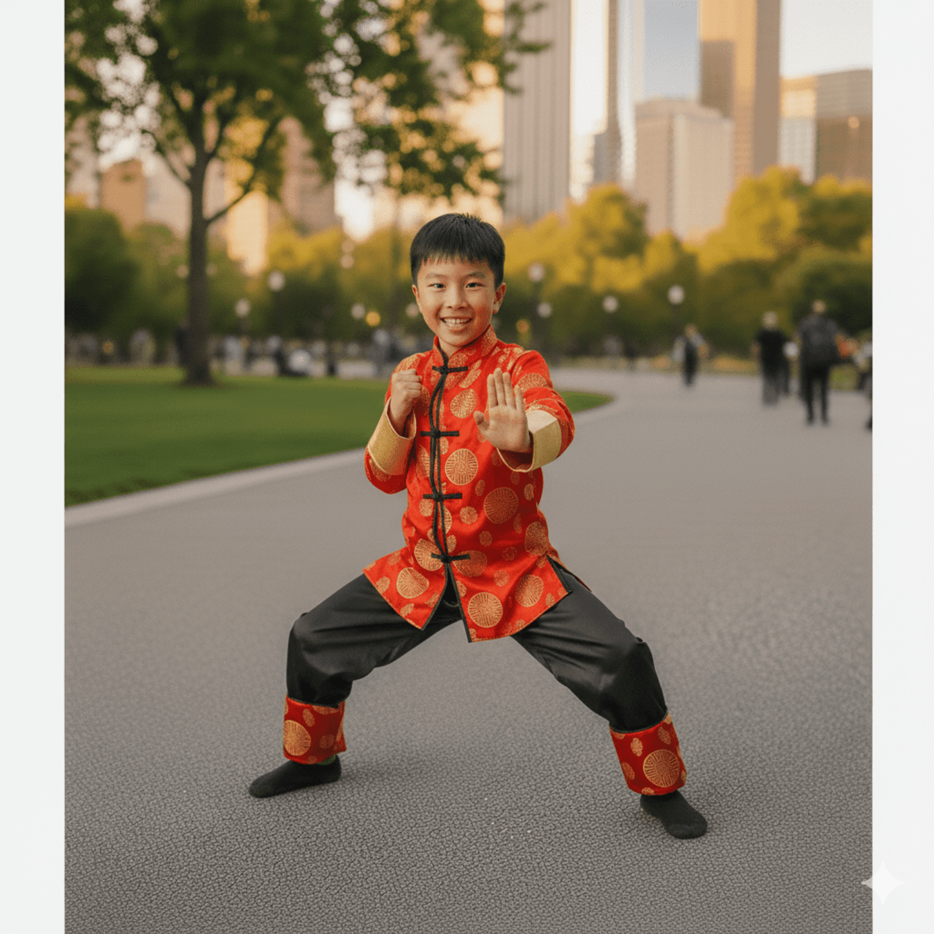 Disfraz de Guerrero Oriental para Niño - Cultura China Traje Camisa y Pantalón - 5