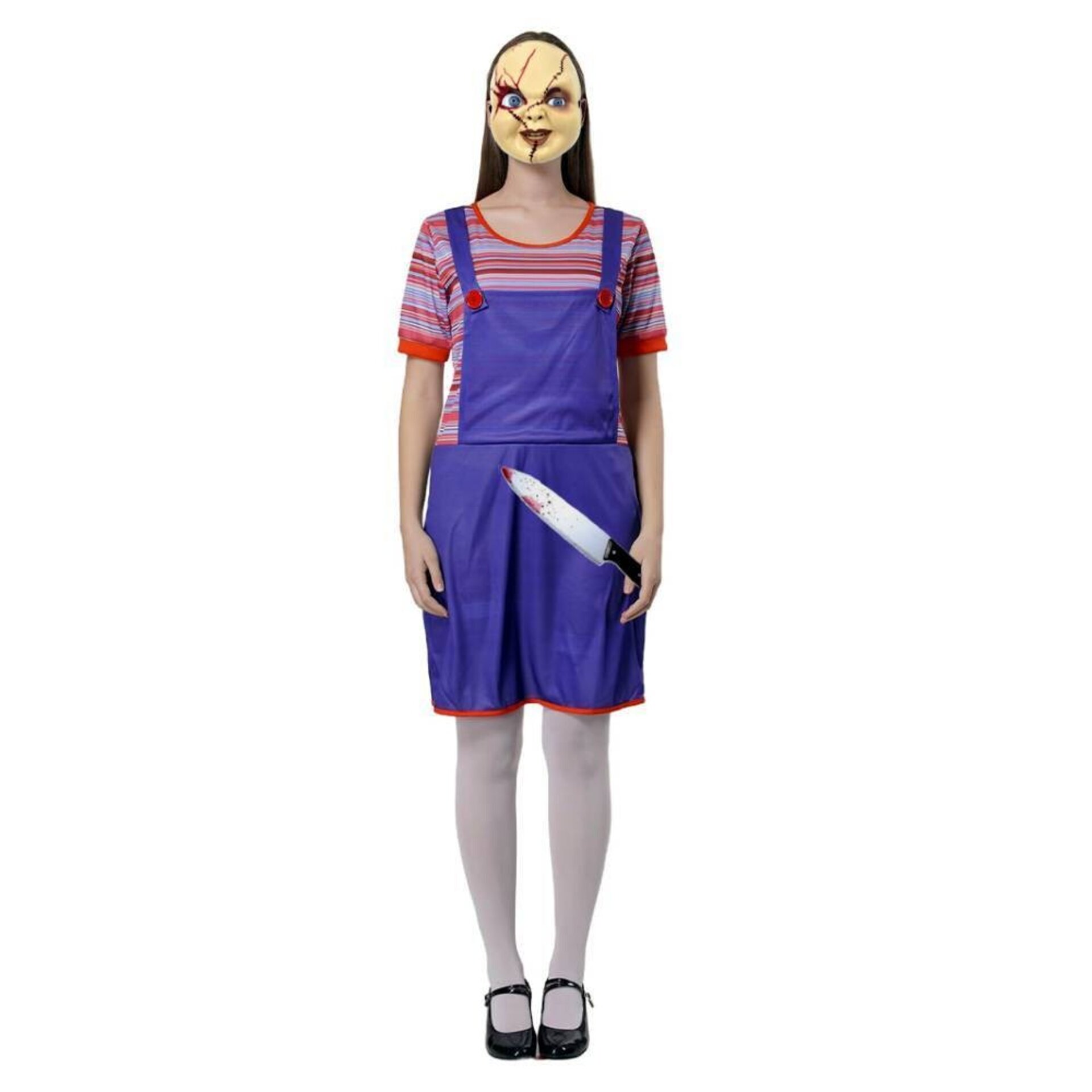 Disfraz Muñeca Malvada Mujer Adulta Novia de Chucky Mascara Terror - 1