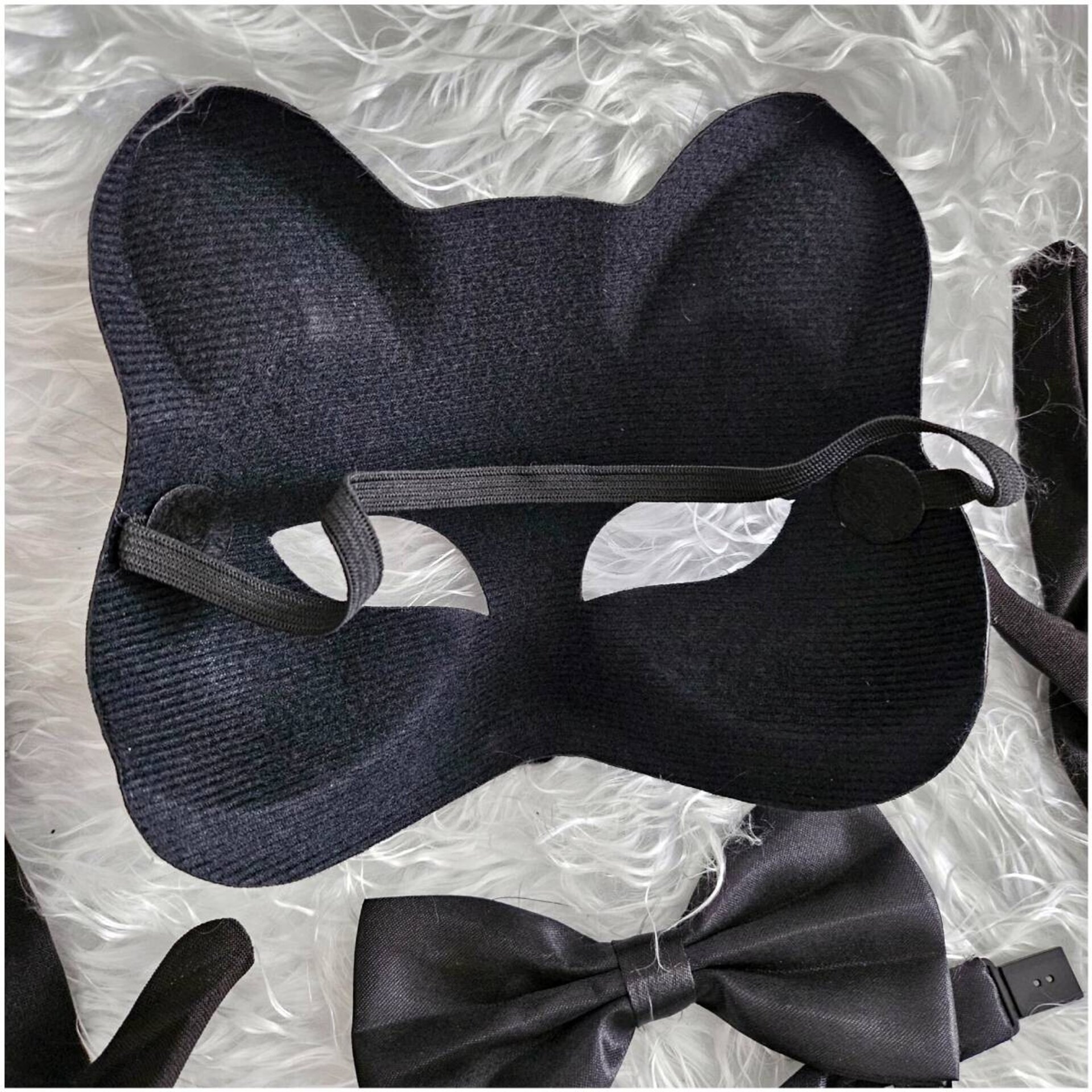 Disfraz Gato Negro Gatita Sexy Máscara Guantes y Pajarita para Mujer - 3