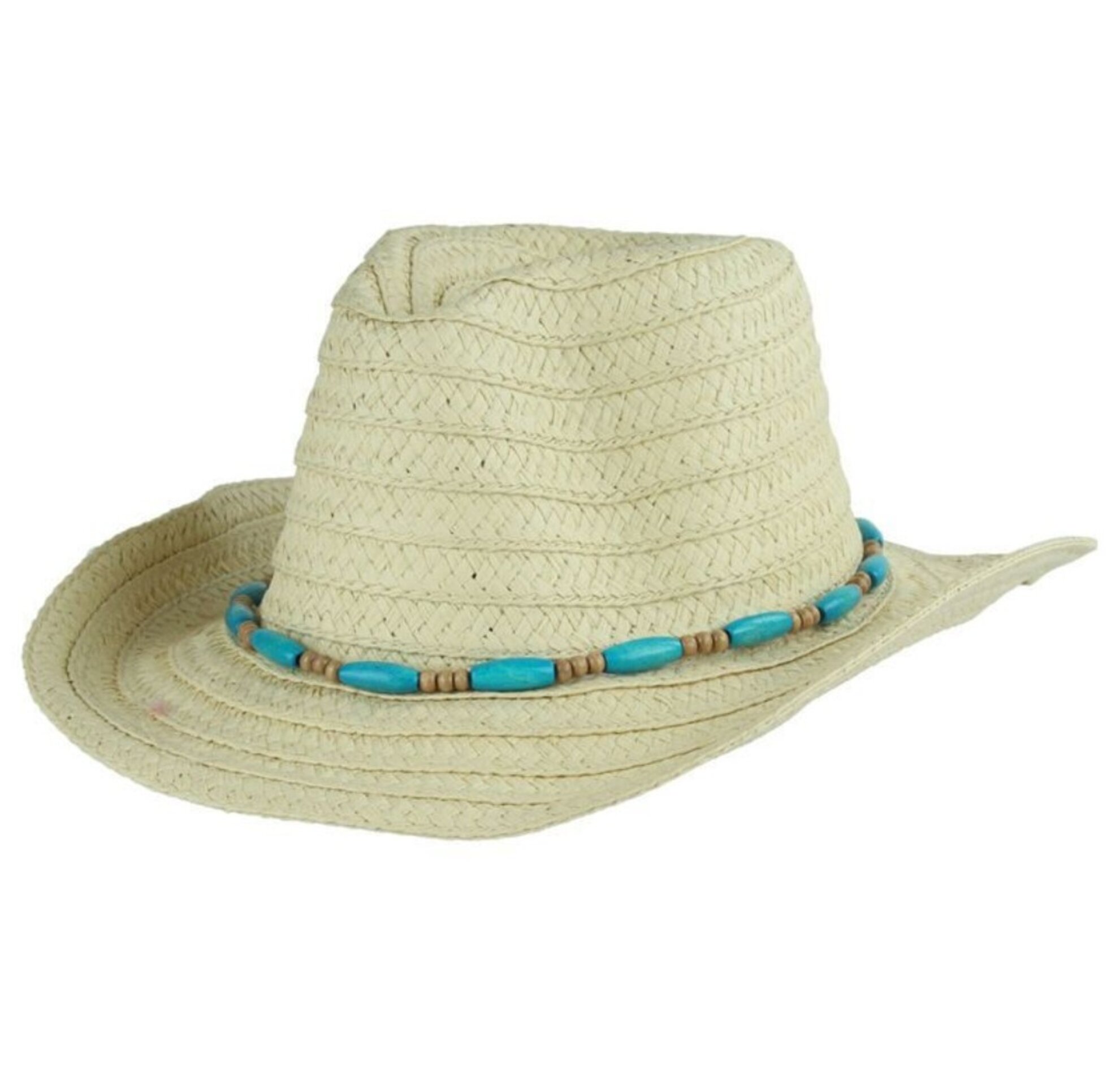 Sombrero Vaquero Paja Unisex Ajustable Estilo Western Moldeable Beige - 1