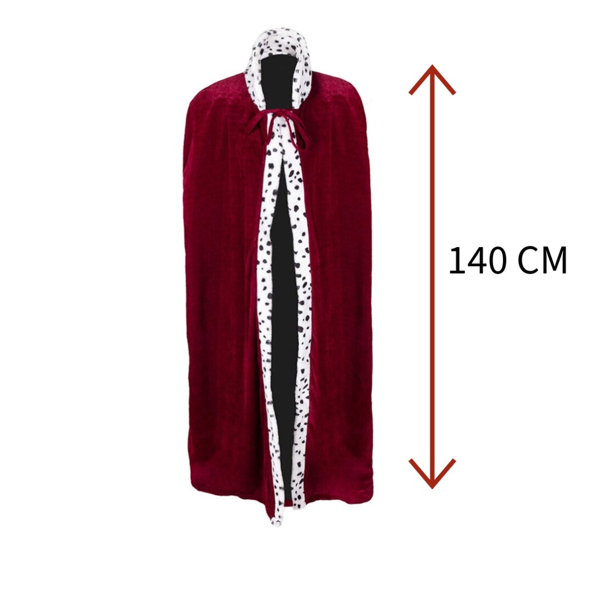 Capa Rey Mago Lujo Burdeos 140cm | Corona Ajustable + Bastón | Accesorio Navidad - 3