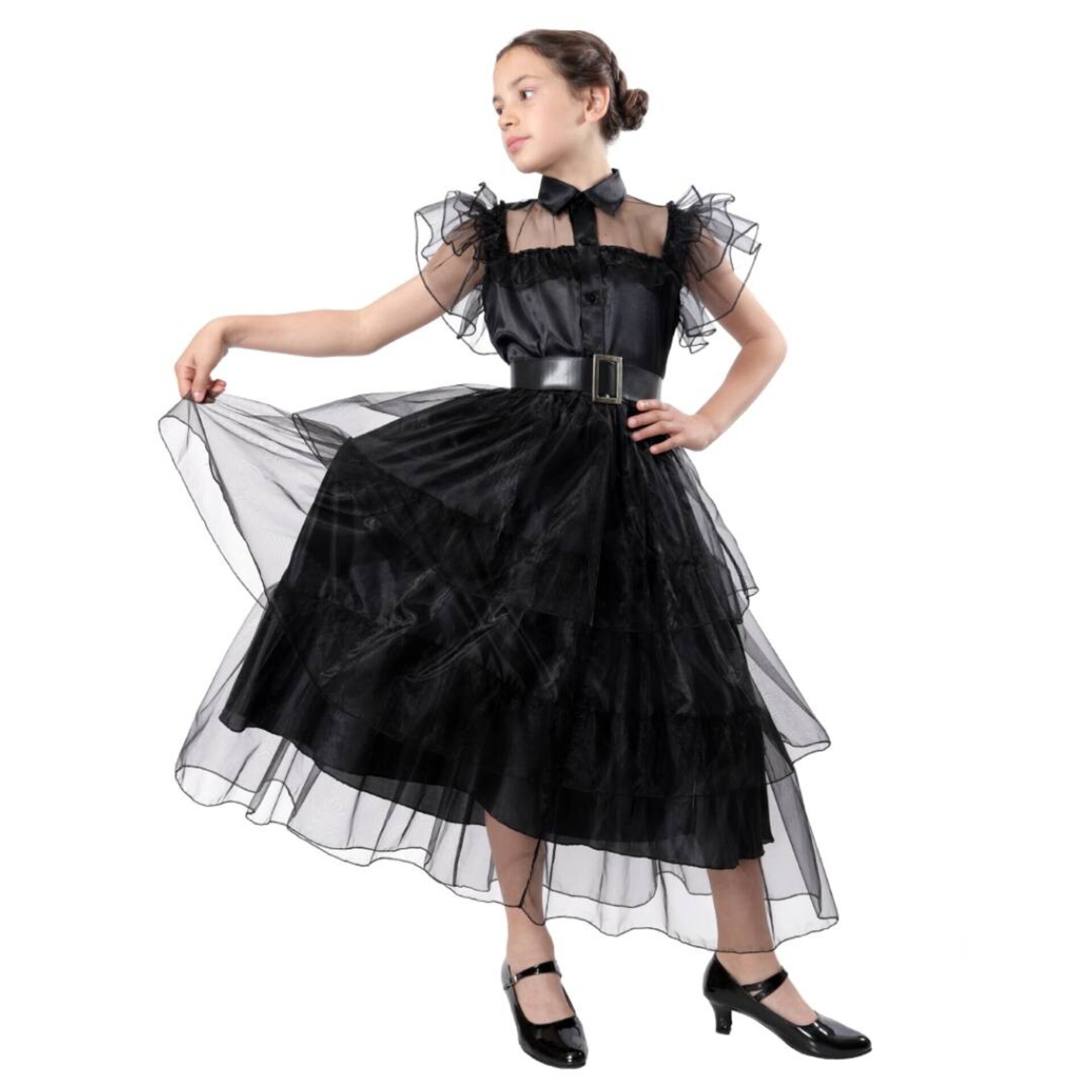 Disfraz de Gala de Merlina para Niñas. Vestido de Baile de Miércoles Addams - 7
