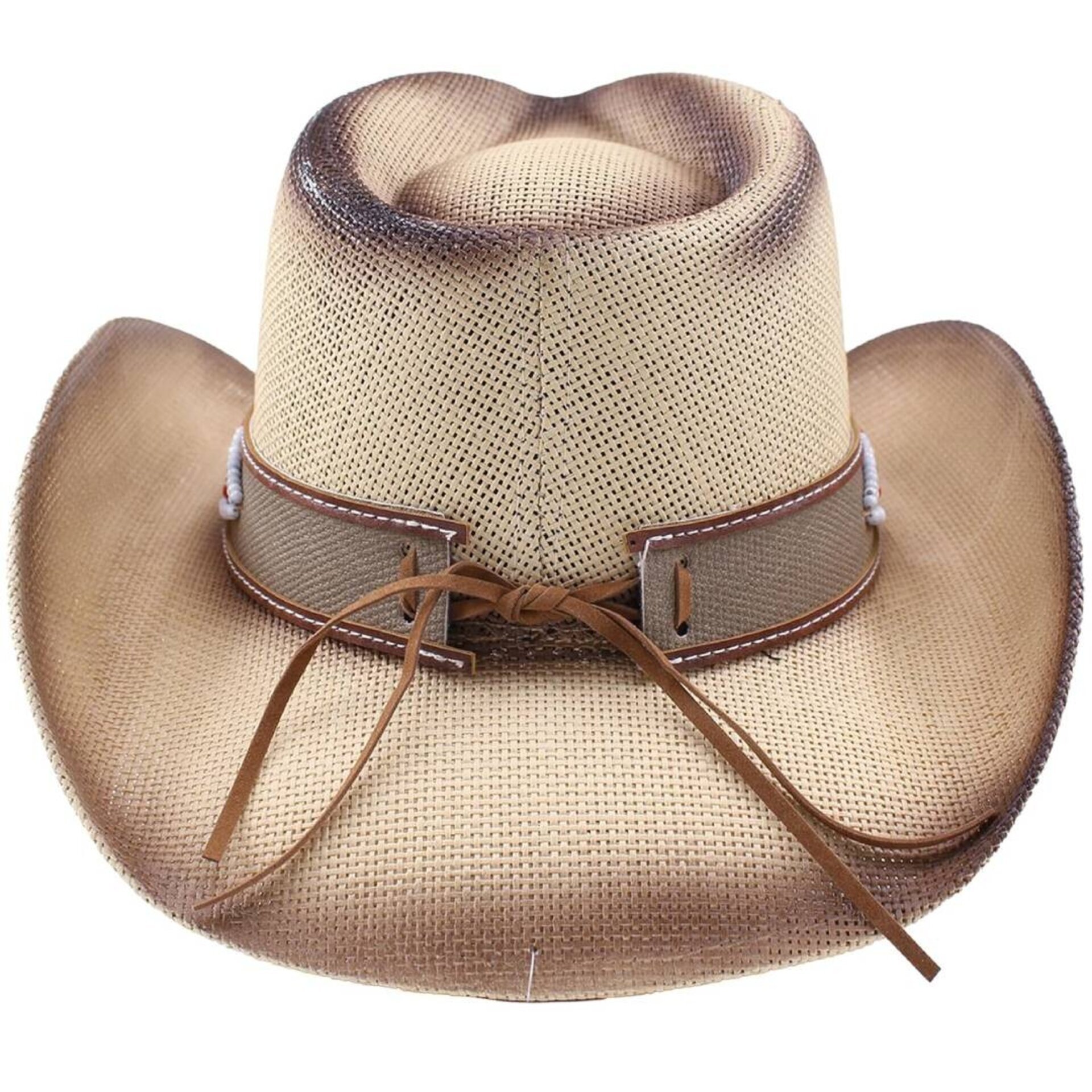 Sombrero Vaquero Paja Resistente Unisex Adulto - Estilo Western Cowboy Beige - 2