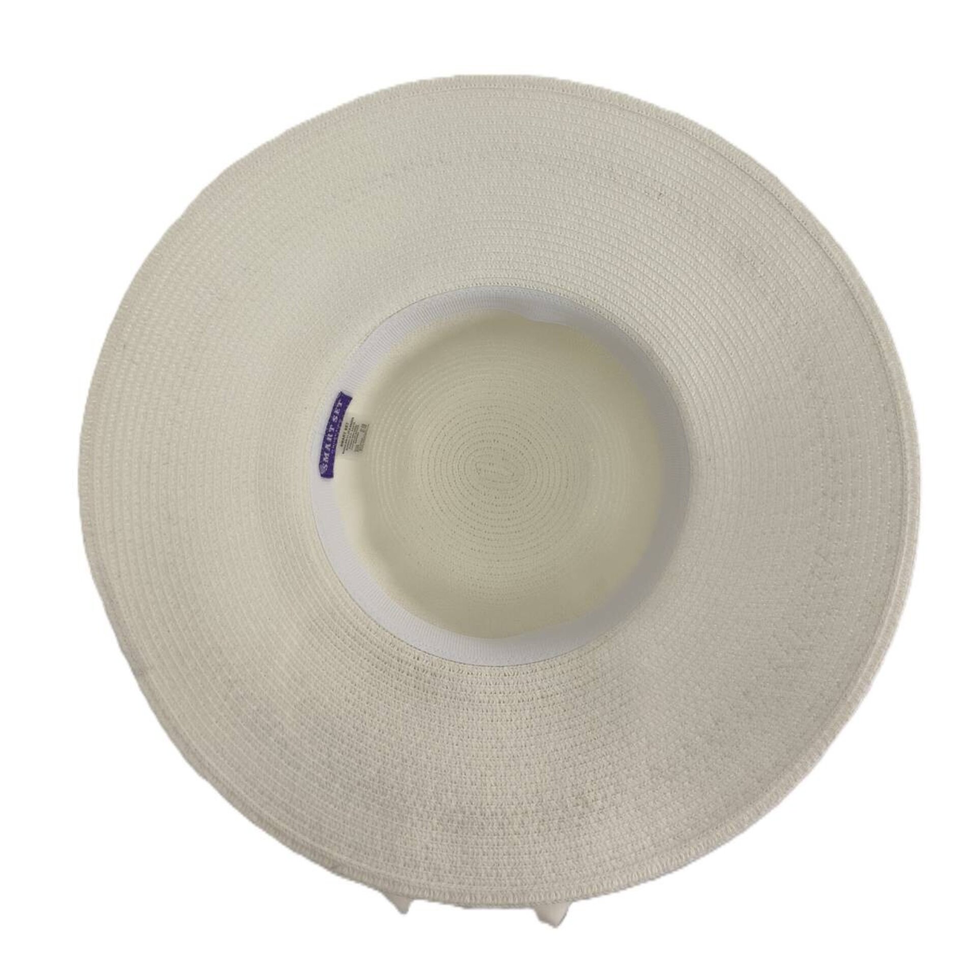 Sombrero de playa para Mujer, de ala Ancha, Pamela de paja Talla única Blanco - 2