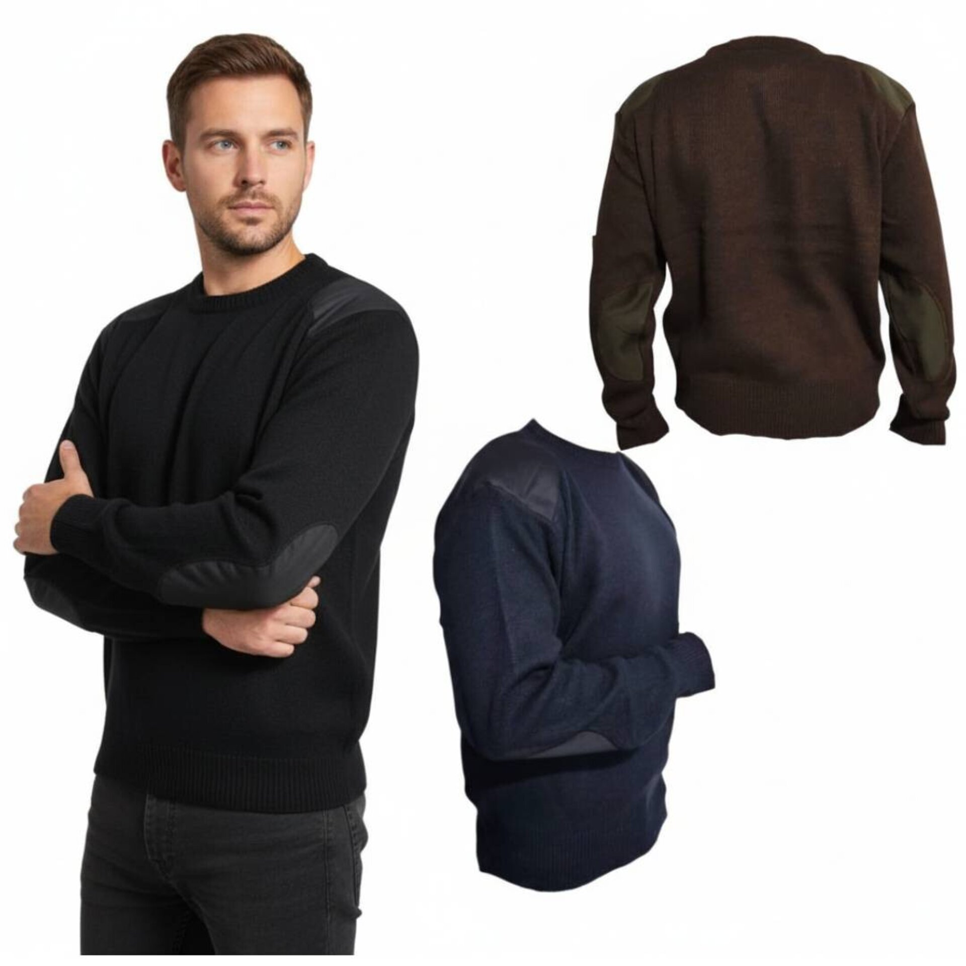 Jersey cuello redondo con mangas largas punto grueso acrilico para Hombre - 2