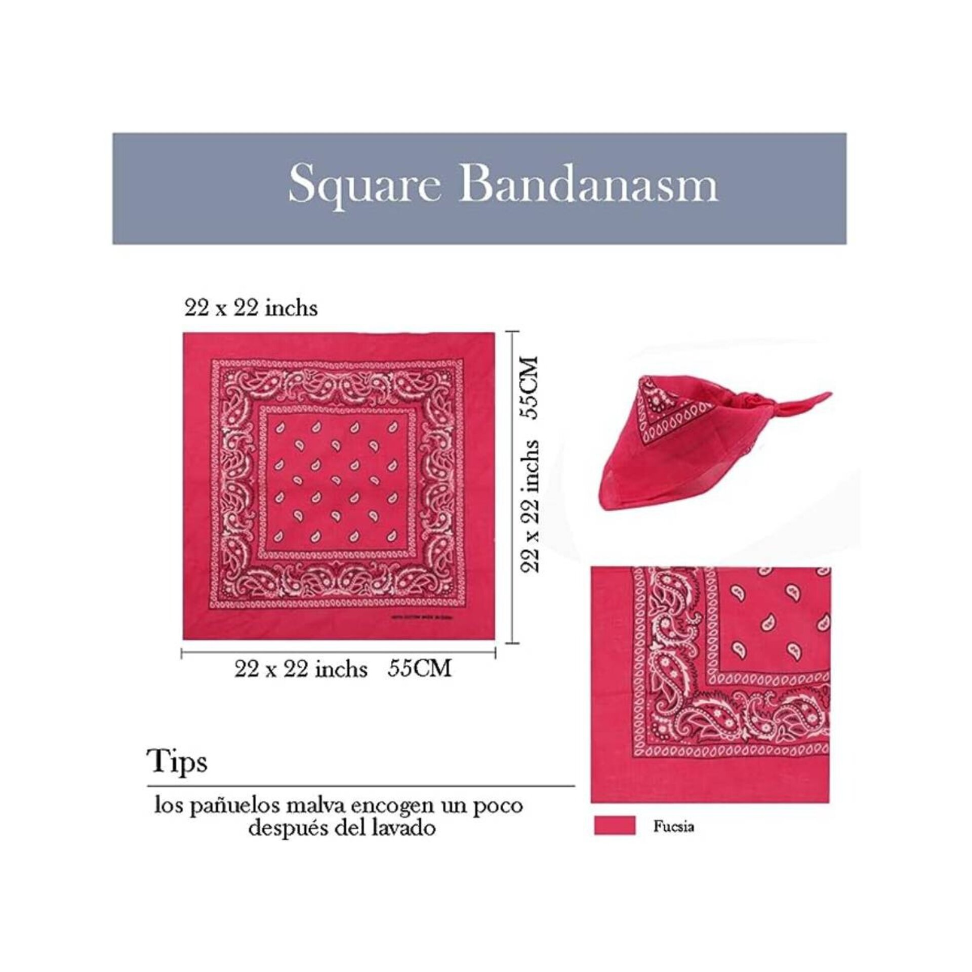 Pañuelo Estampado Vaquero Cowboy Decoración Bandanas para Hombre Mujer - 2