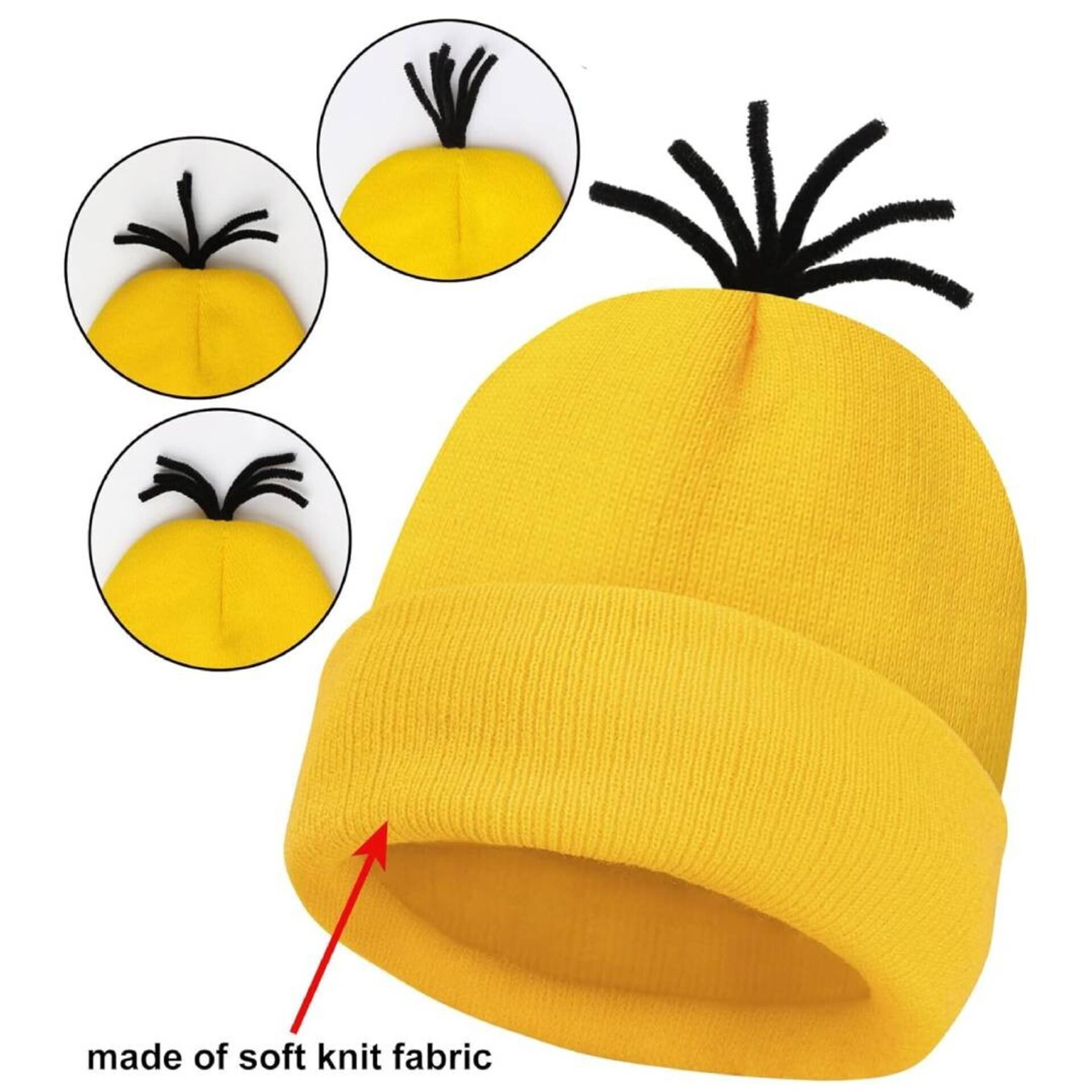 Set de Accesorios Disfraz Minion Adulto Unisex Gorro, Gafas, Tirantes, Guantes - 2