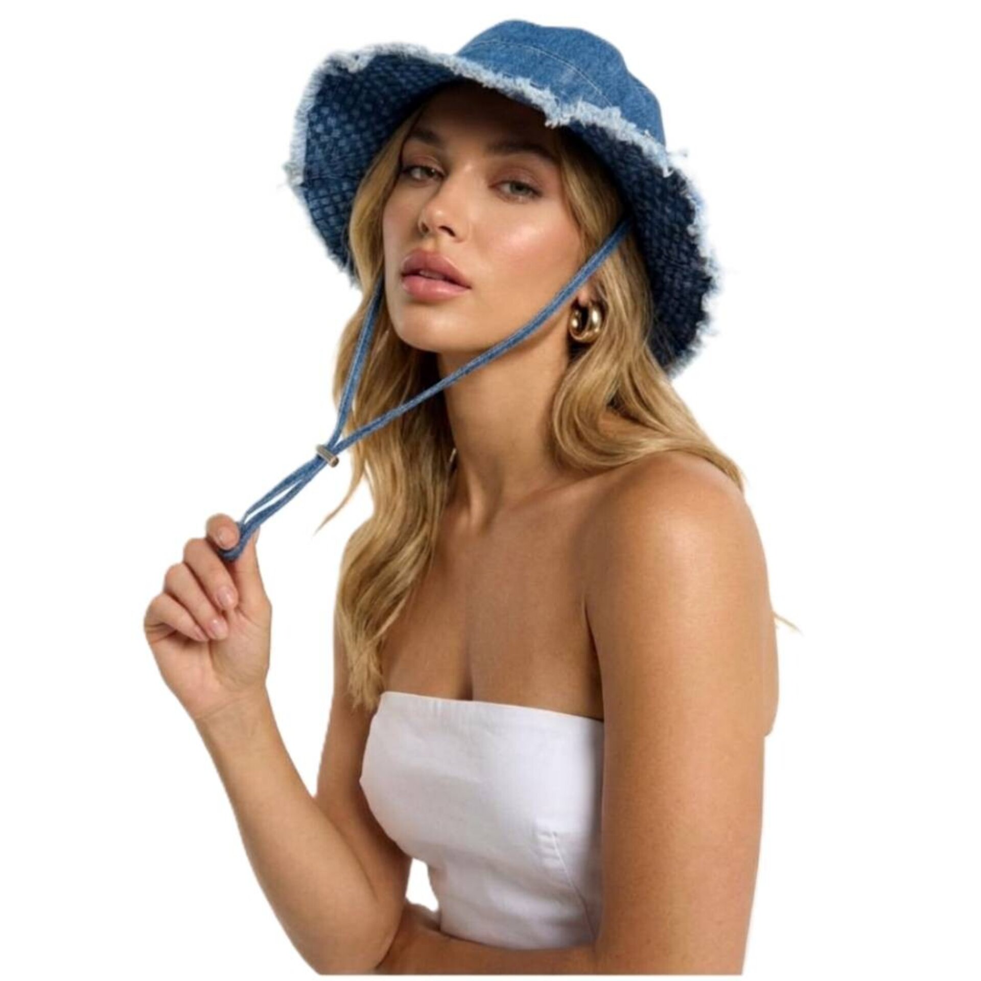 Sombrero Pecador Denim Ajustable - Gorro Jean Ala Ancha 7cm Algodón 100% - 2