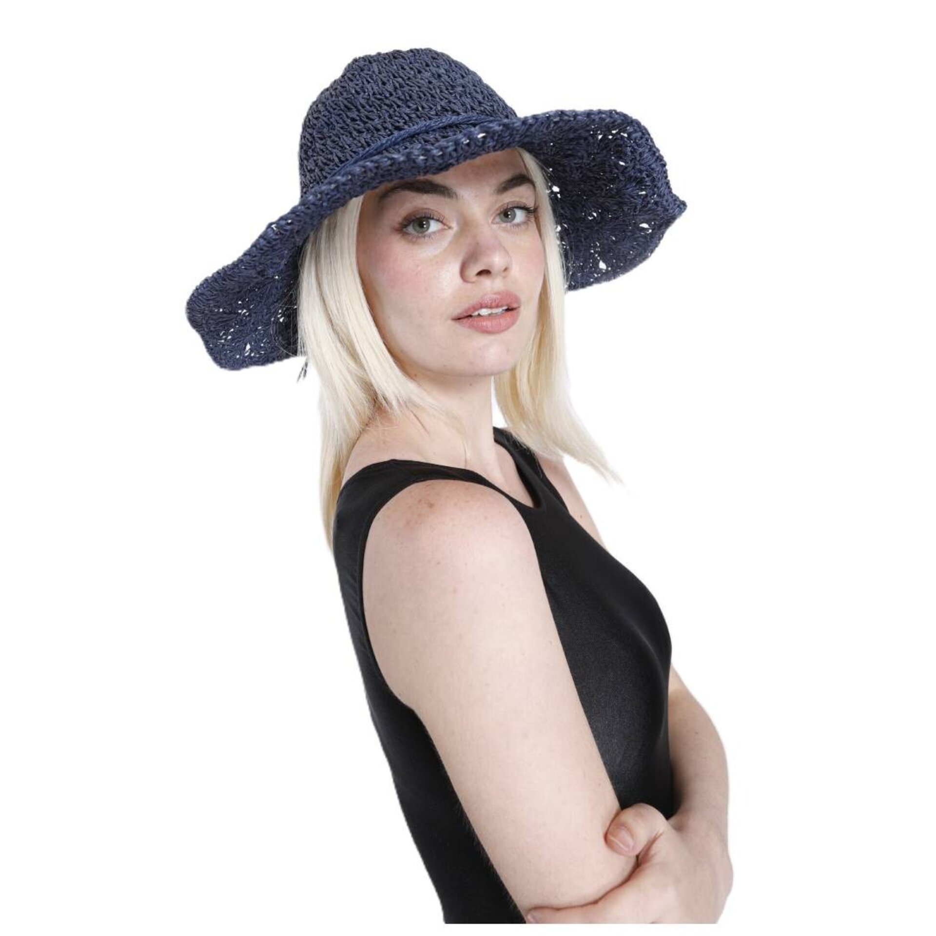 Sombrero Paja Bohemio con Flores Estilo Crochet, protección Solar, Mujer Adulto - 6