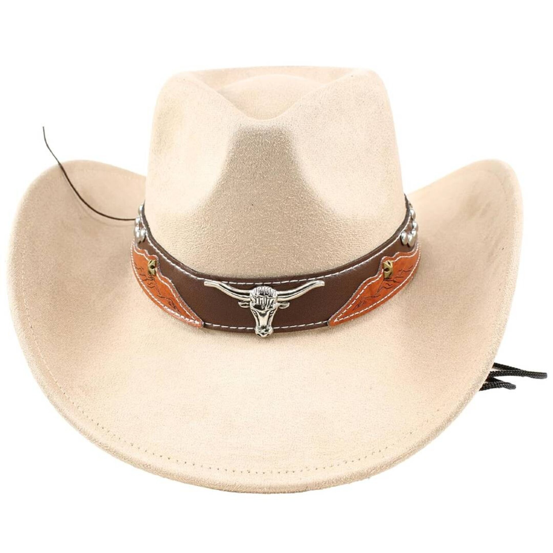 Sombrero Vaquero Fieltro Western Cowboy Crema bailé Country Adulto Ajustable M/L - 2