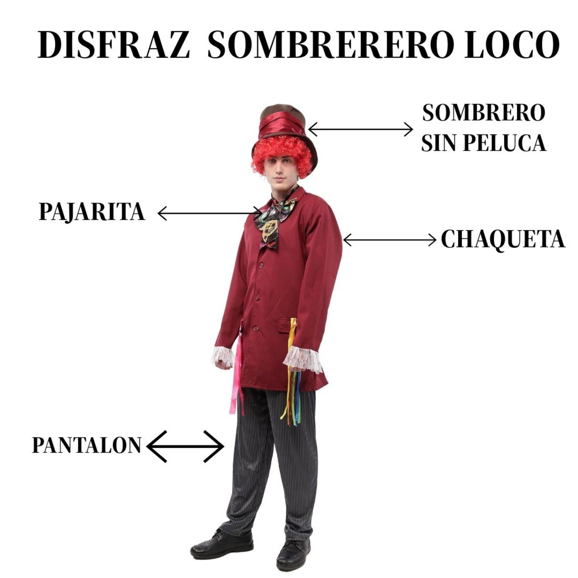 Disfraz Sombrerero Loco Auténtico Alicia en el País de las Maravillas Adulto - 5