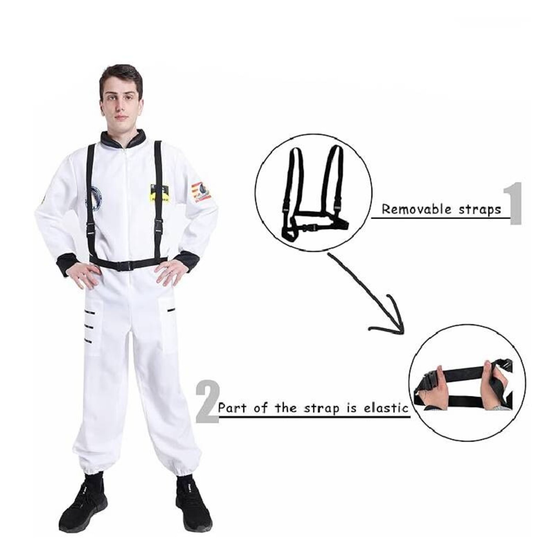 Disfraz Astronauta Traje de Piloto Espacial para Hombre Adulto Fiesta Halloween - 6