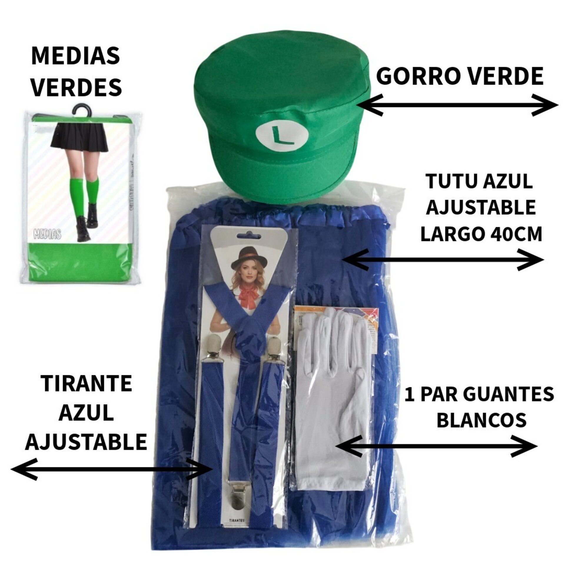 Disfraz de Fontanera para Mujer Pack Completo con Tutú, Gorra y Medias - Sexy - 4