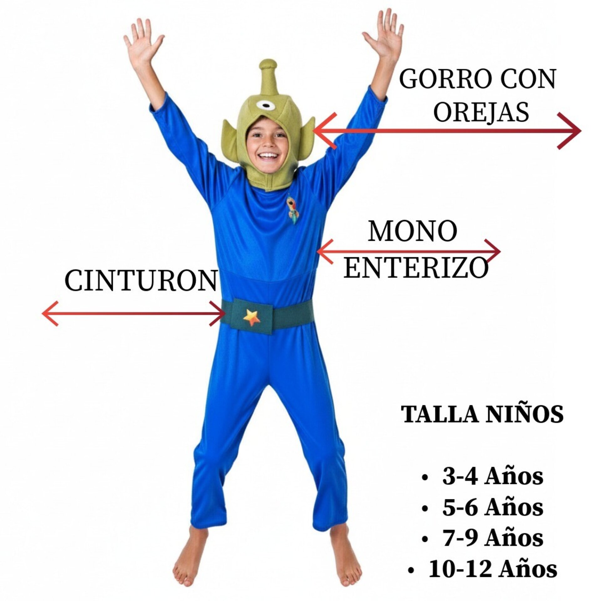 Disfraz de Marciano Galáctico para Niños - Traje de Alienígena Azul | Carnaval - 8