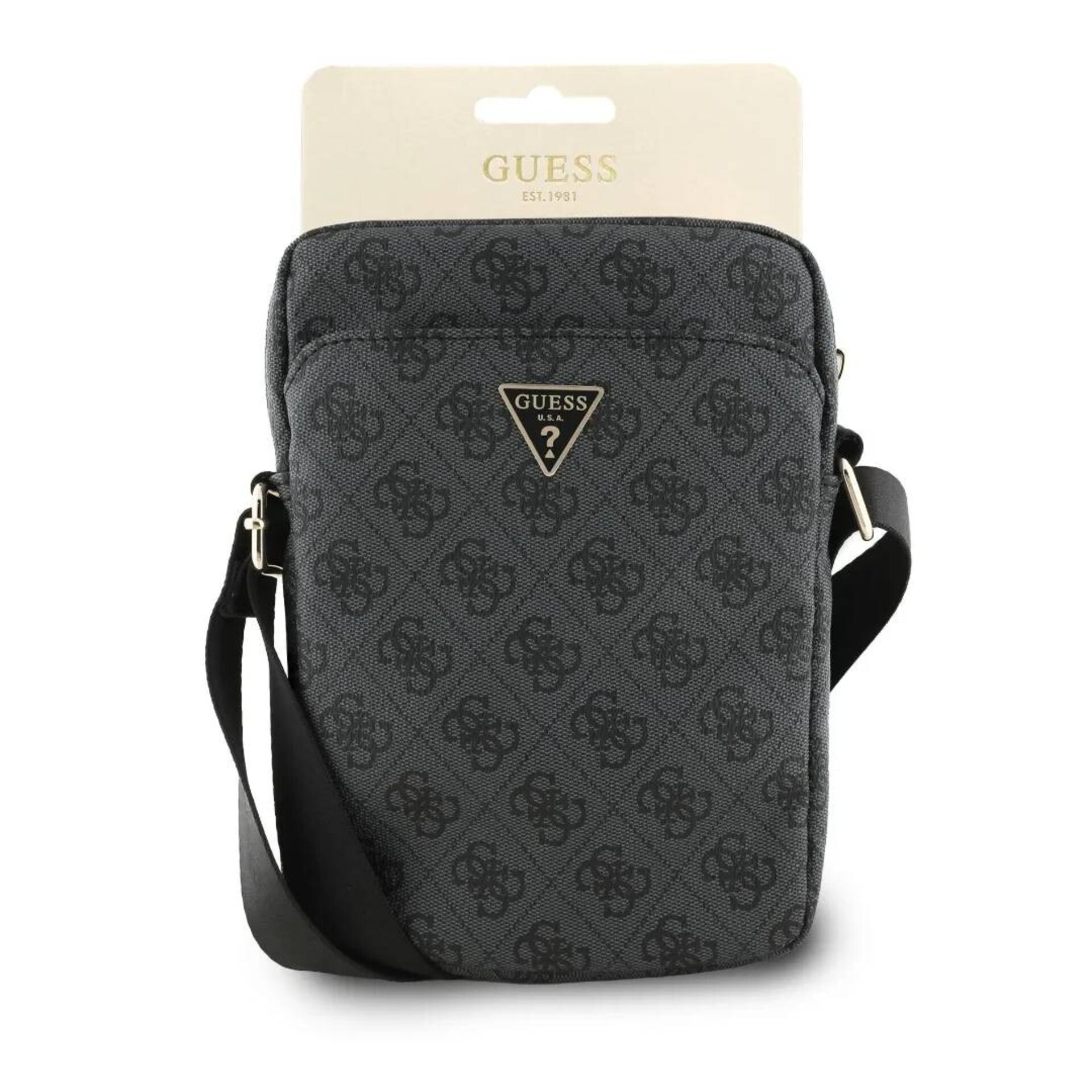 Bolso Bandolera Guess Logotipo Triangular de PU para teléfono de 8 pulgadas Gris - 3