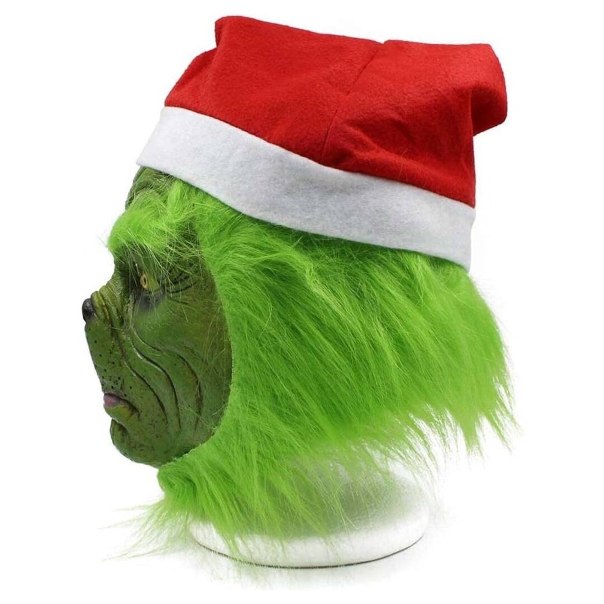 Máscara Grinch Monstruo Verde, Gorro de Navidad, Máscara de Latex - 5
