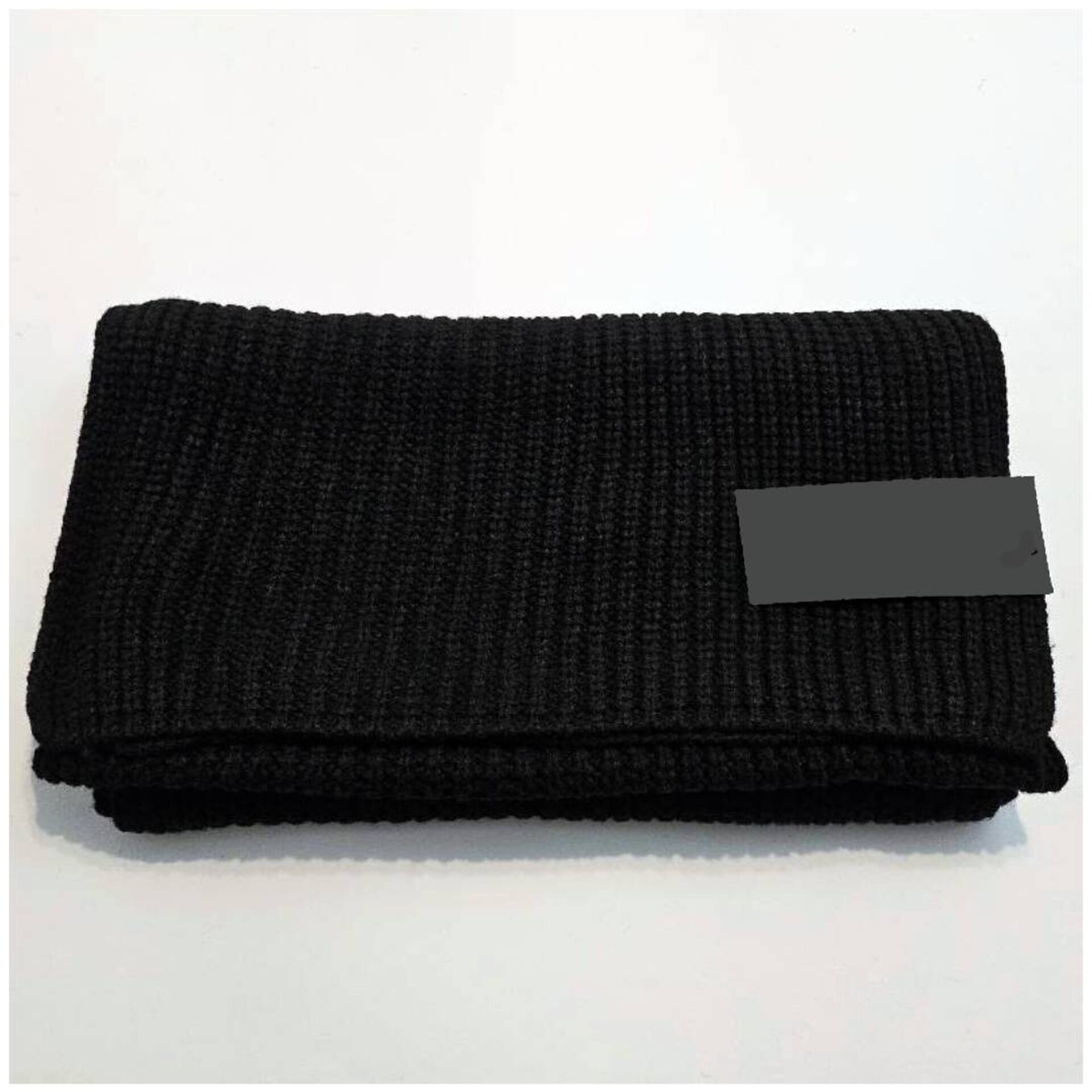 Bufanda Grande Larga de punto Negro para el cuello Mujer Hombre - 2