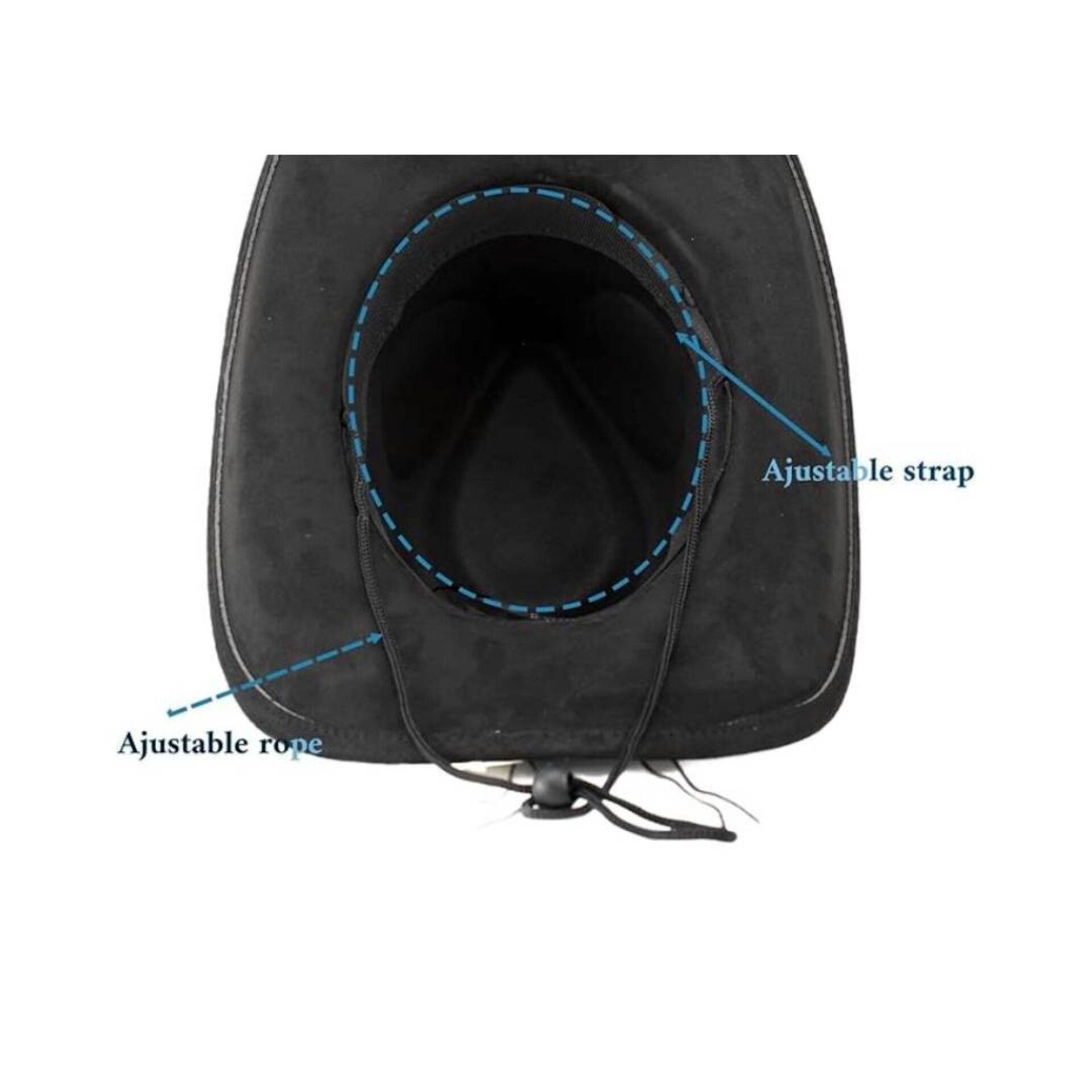Sombrero Vaquero Cowboy Cowgirl Western Rodeo negro liso - 6